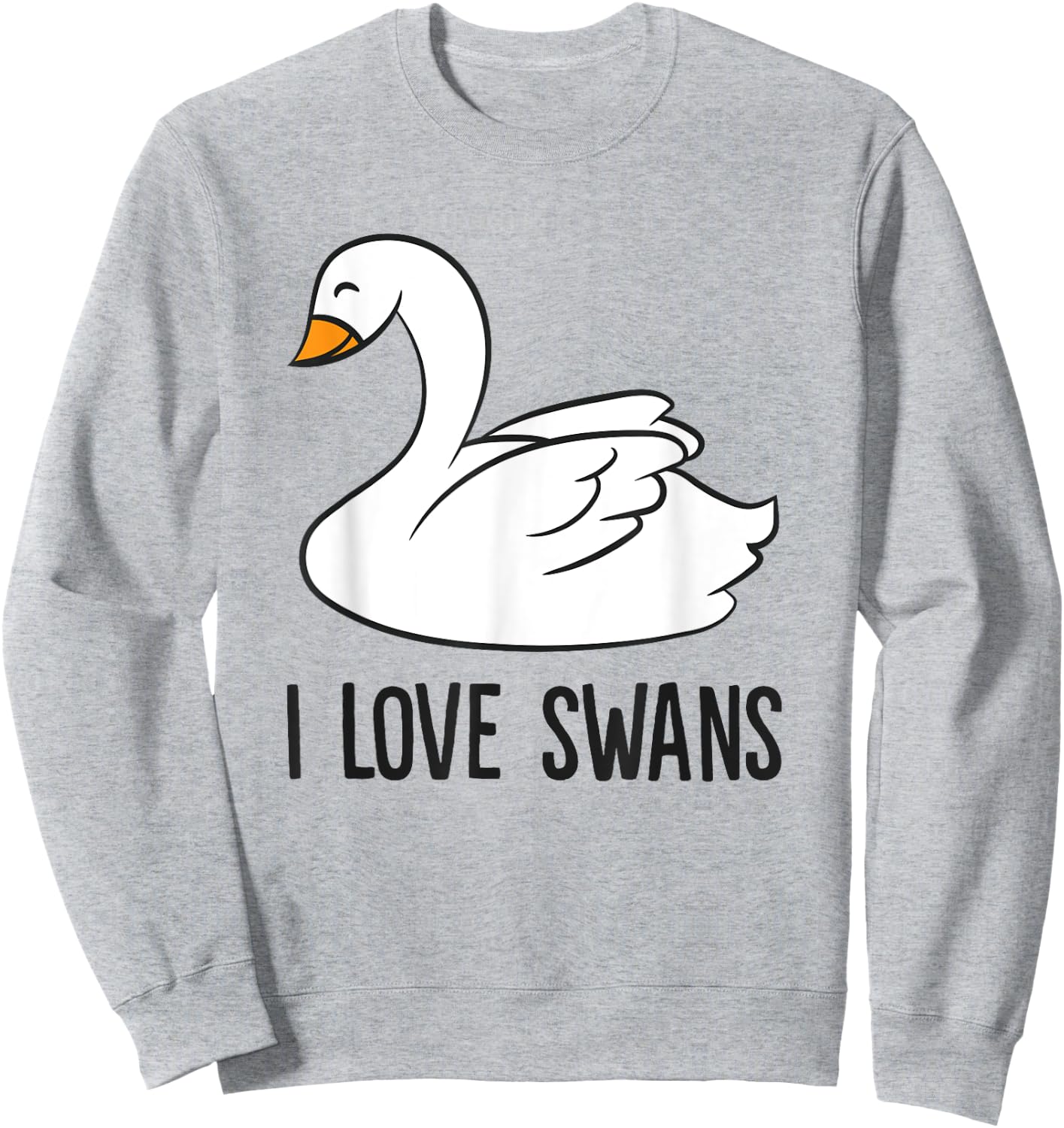 Cute Swan Drawing I Love Swans Love Swan Sweatshirt - Sweatshirt | Ash