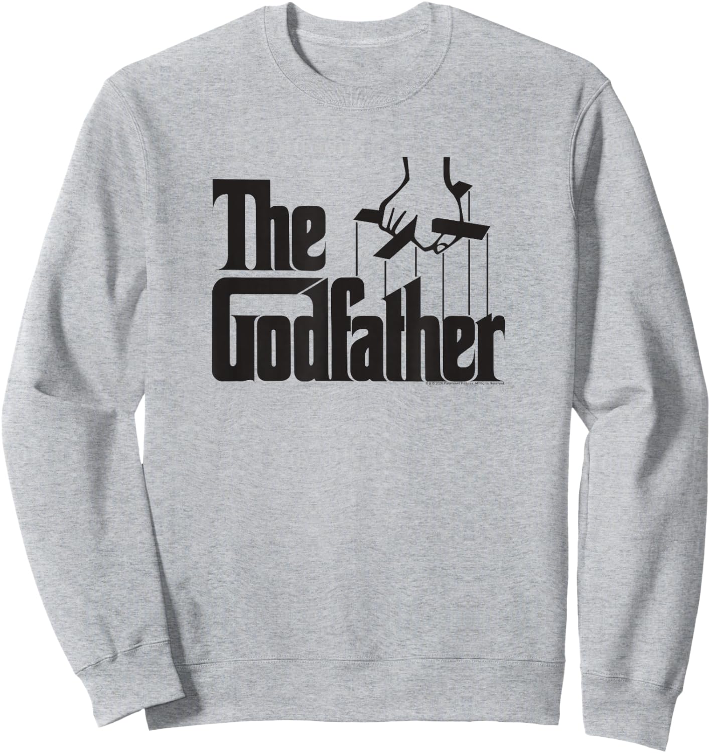 Ripple Junction The Godfather Logo , Men's & Women's -Adults Grey Cotton Classic Fit , Small, Short Sleeve, , Novelty Movie Sweatshirt - Sweatshirt | Ash