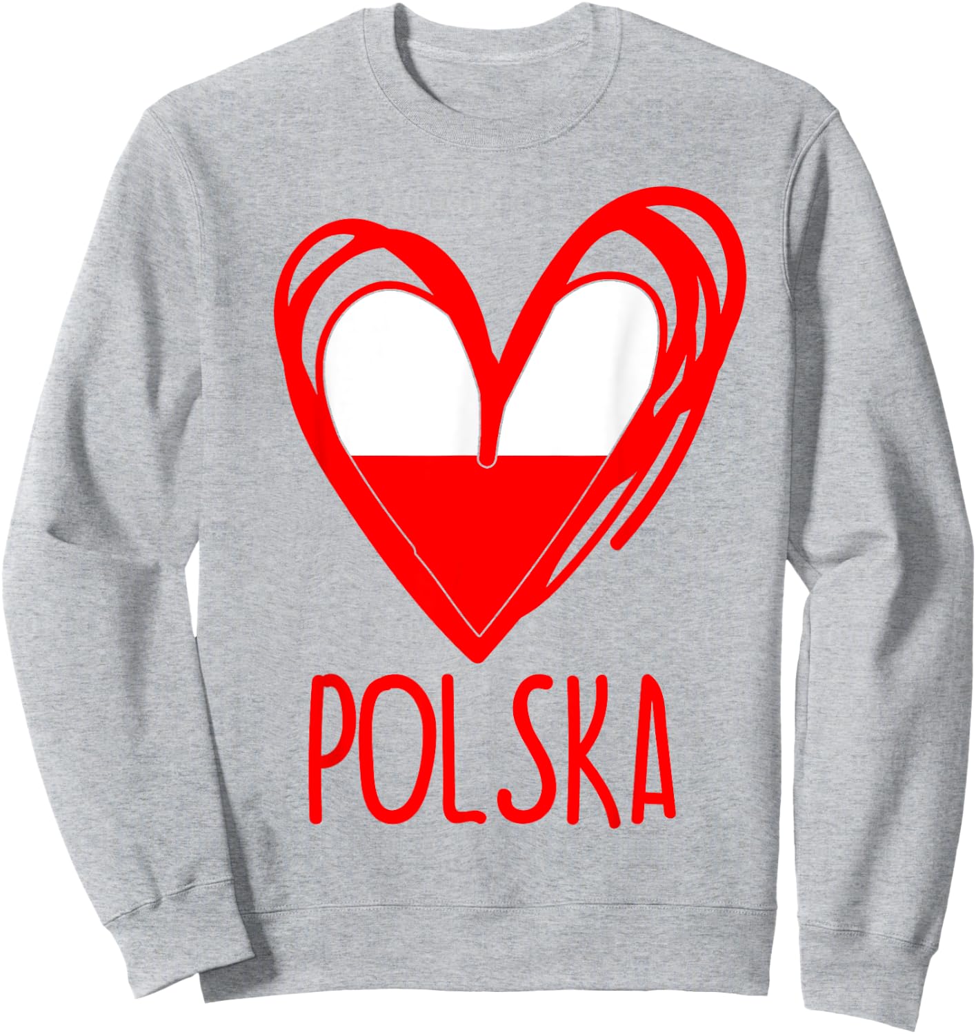 Polish Cute Heart Polska Poland Flag Boys Girls Sweatshirt - Sweatshirt | Ash