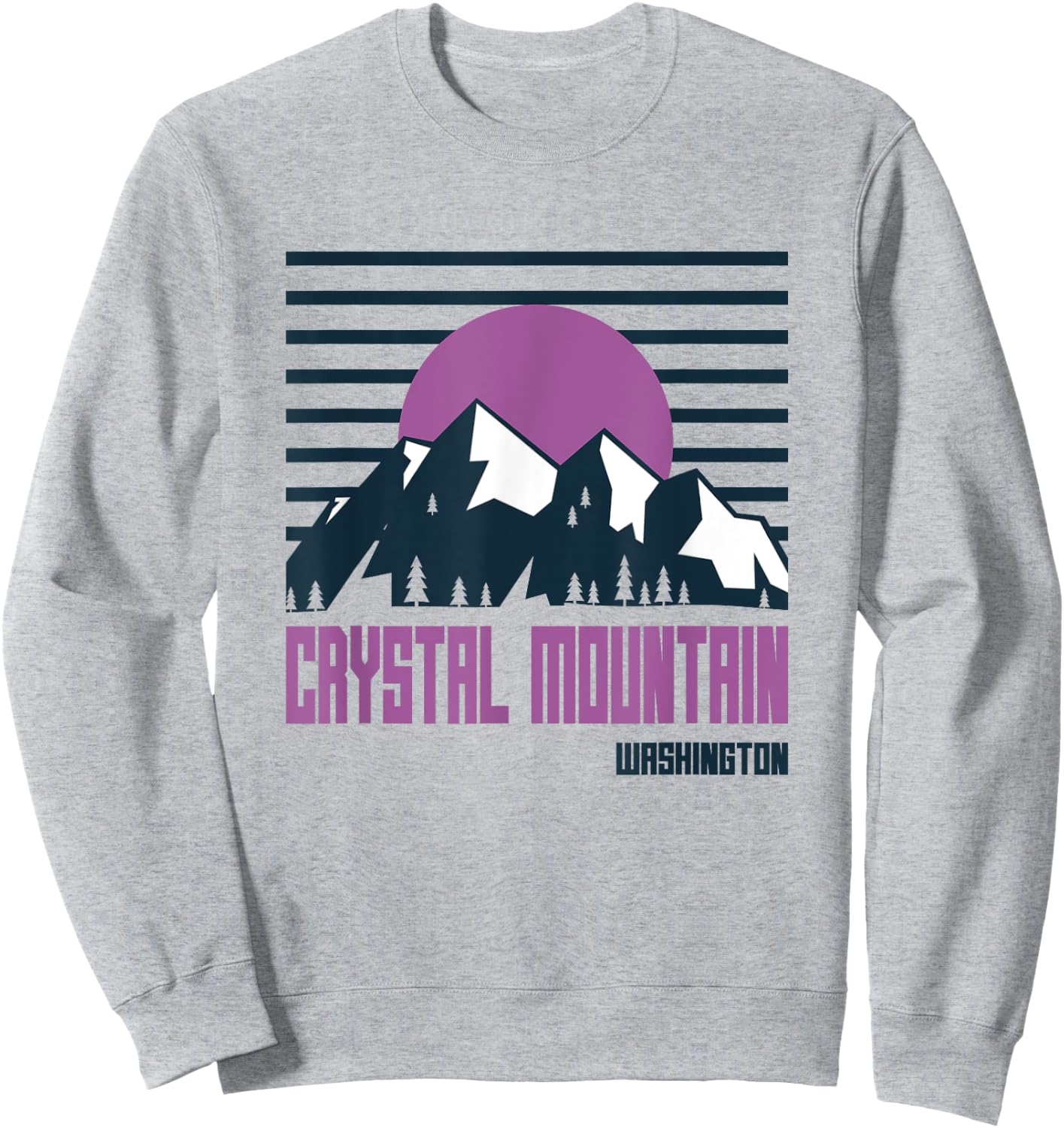 Crystal Mountain Vintage Mountains Hiking Washington Retro Sweatshirt - Sweatshirt | Ash