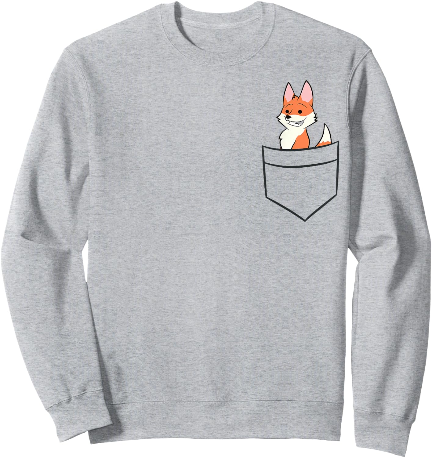 Fox In The Pocket Cute Baby Pocket Fox Sweatshirt - Sweatshirt | Ash