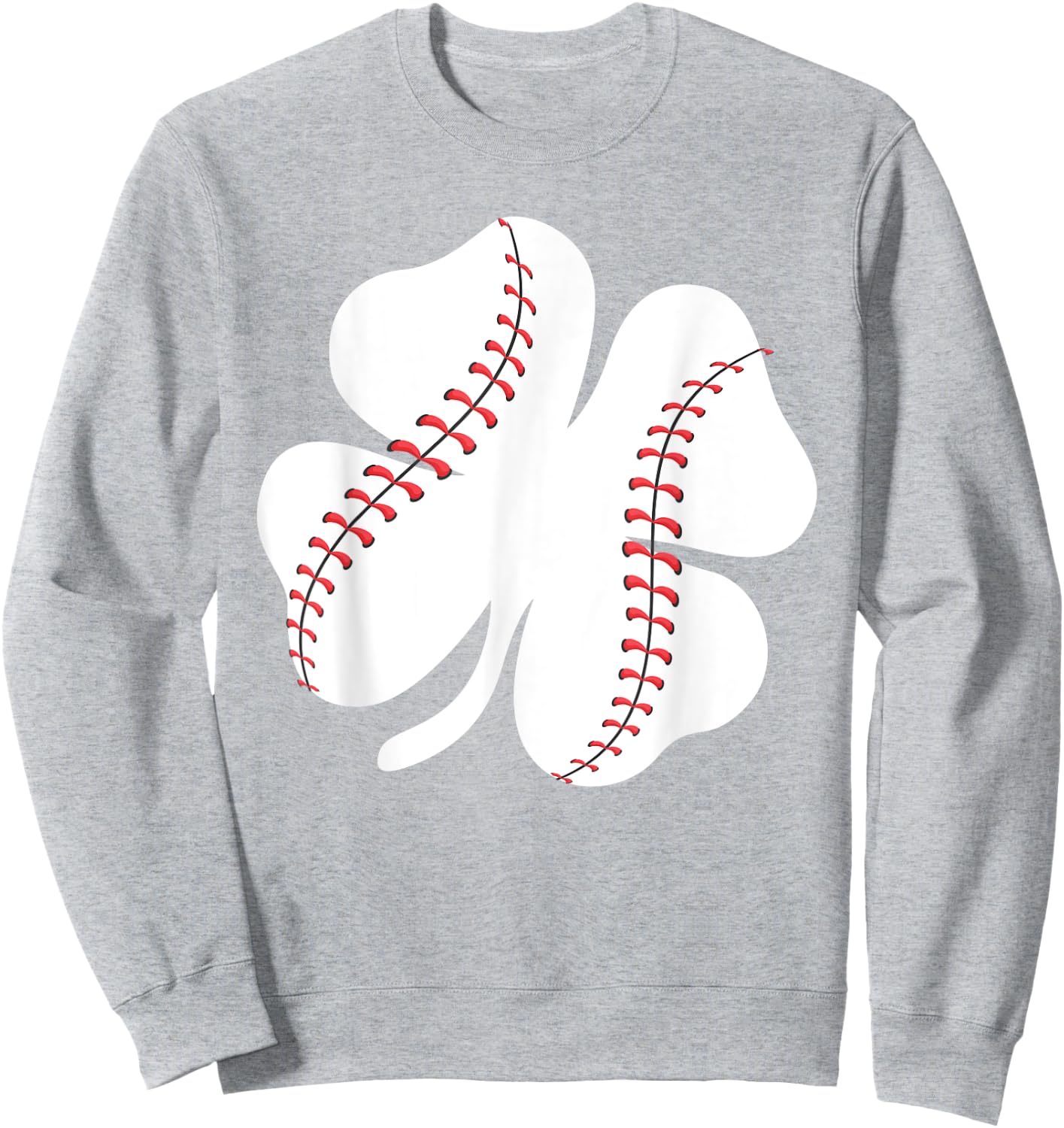 St Patricks Day Baseball Clover Lucky Shamrock Irish Gift Sweatshirt - Sweatshirt | Ash