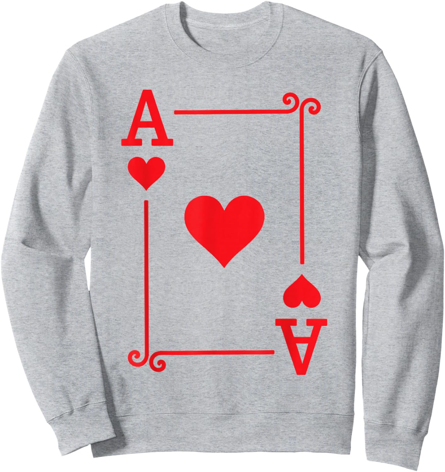 Playing Cards - Matching Hearts Card Suits - Ace Card Sweatshirt - Sweatshirt | Ash