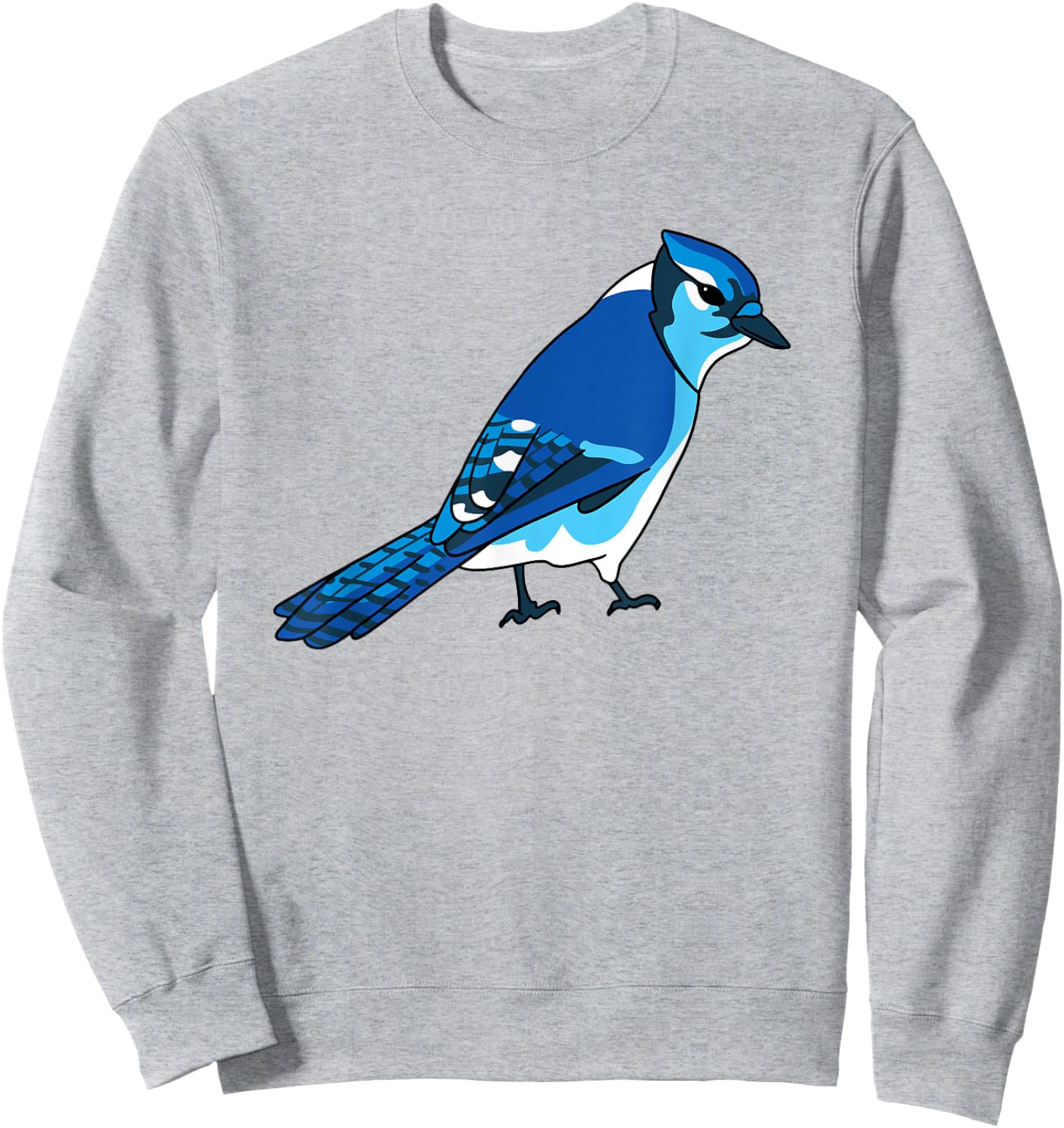 Blue Jay Bird Species Sweatshirt - Sweatshirt | Ash
