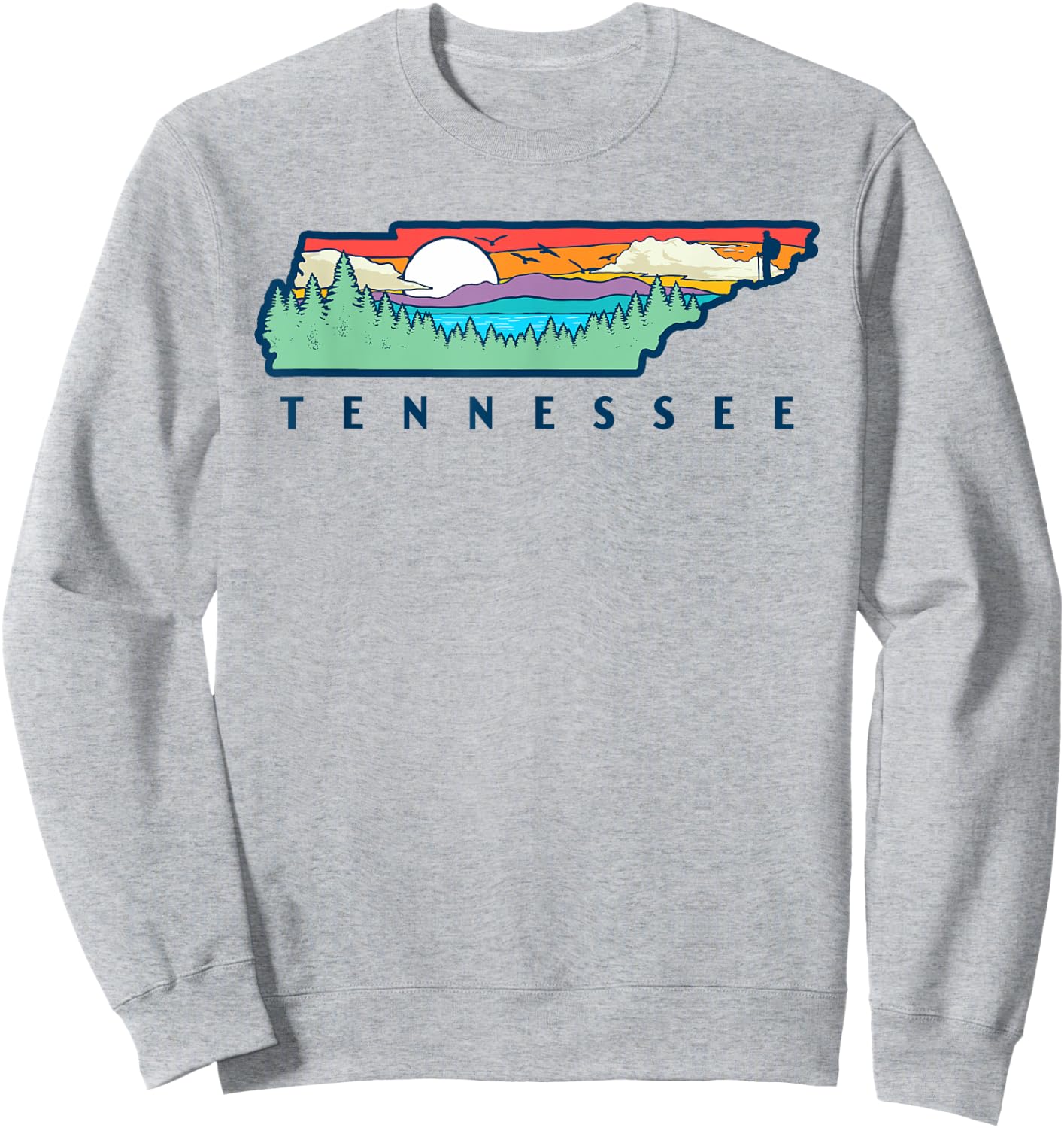 Tennessee Mountains & Outdoors State Pride Nature Graphic Sweatshirt - Sweatshirt | Ash