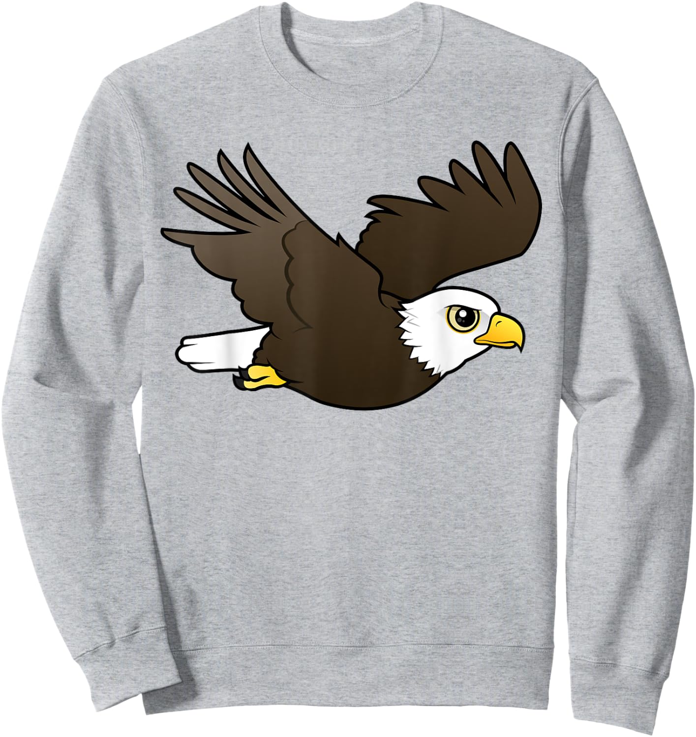 Cute Cartoon Bald Eagle in Flight Birdorable Bird of Prey Sweatshirt - Sweatshirt | Ash