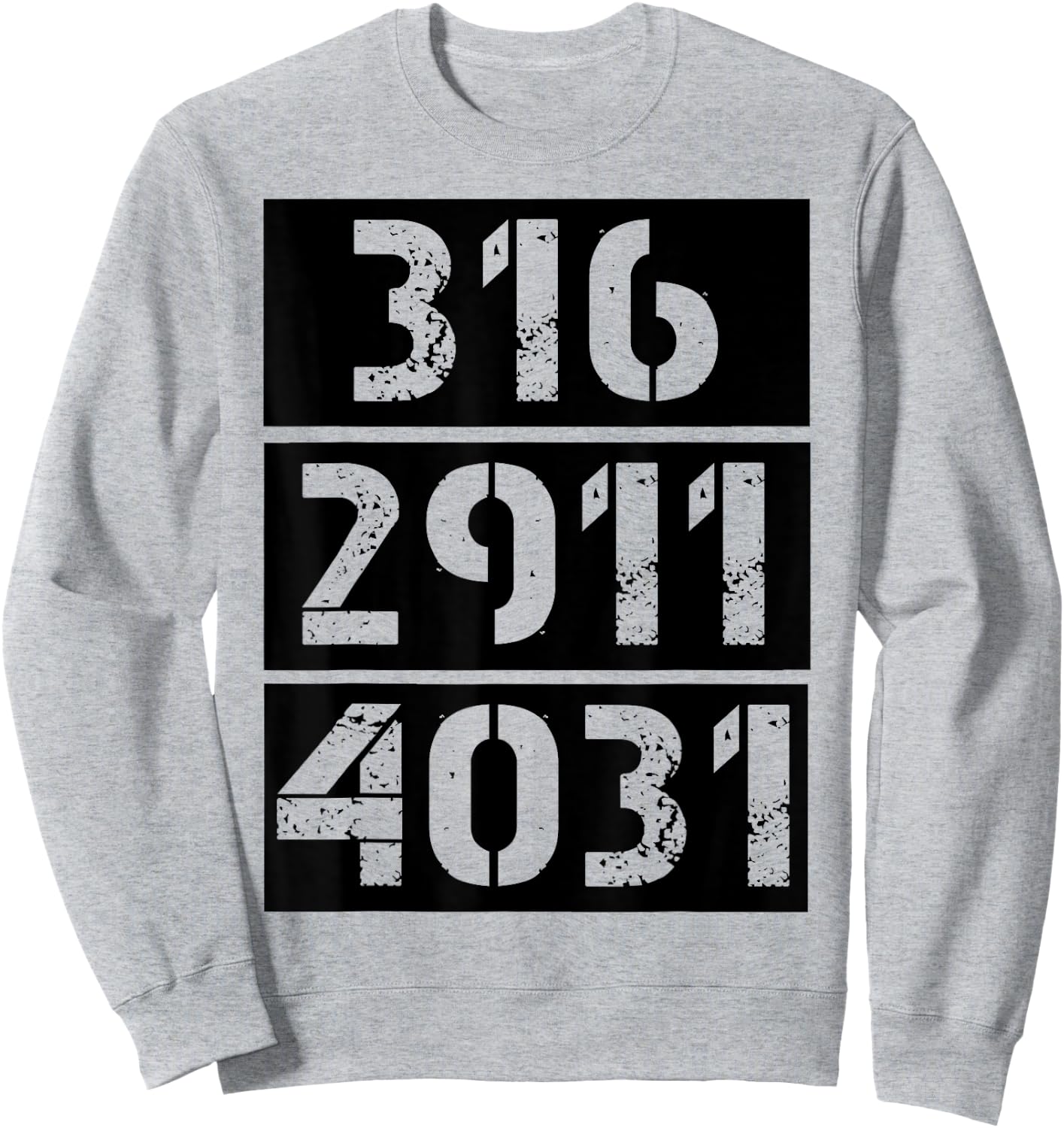 316 2911 4031 Christian Bible Verses John Jeremiah Isaiah Sweatshirt - Sweatshirt | Ash