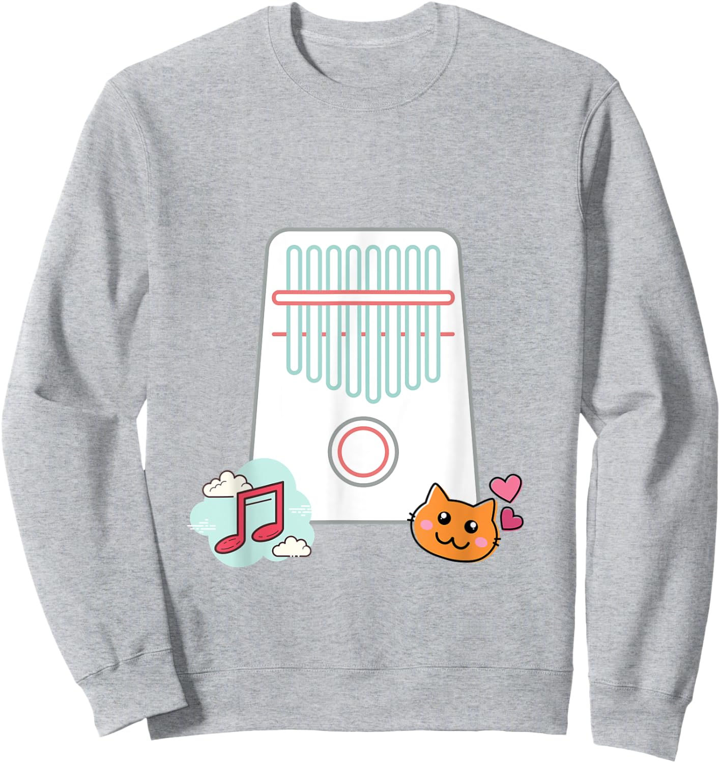 Cute Kawaii Kalimba Music Sweatshirt - Sweatshirt | Ash