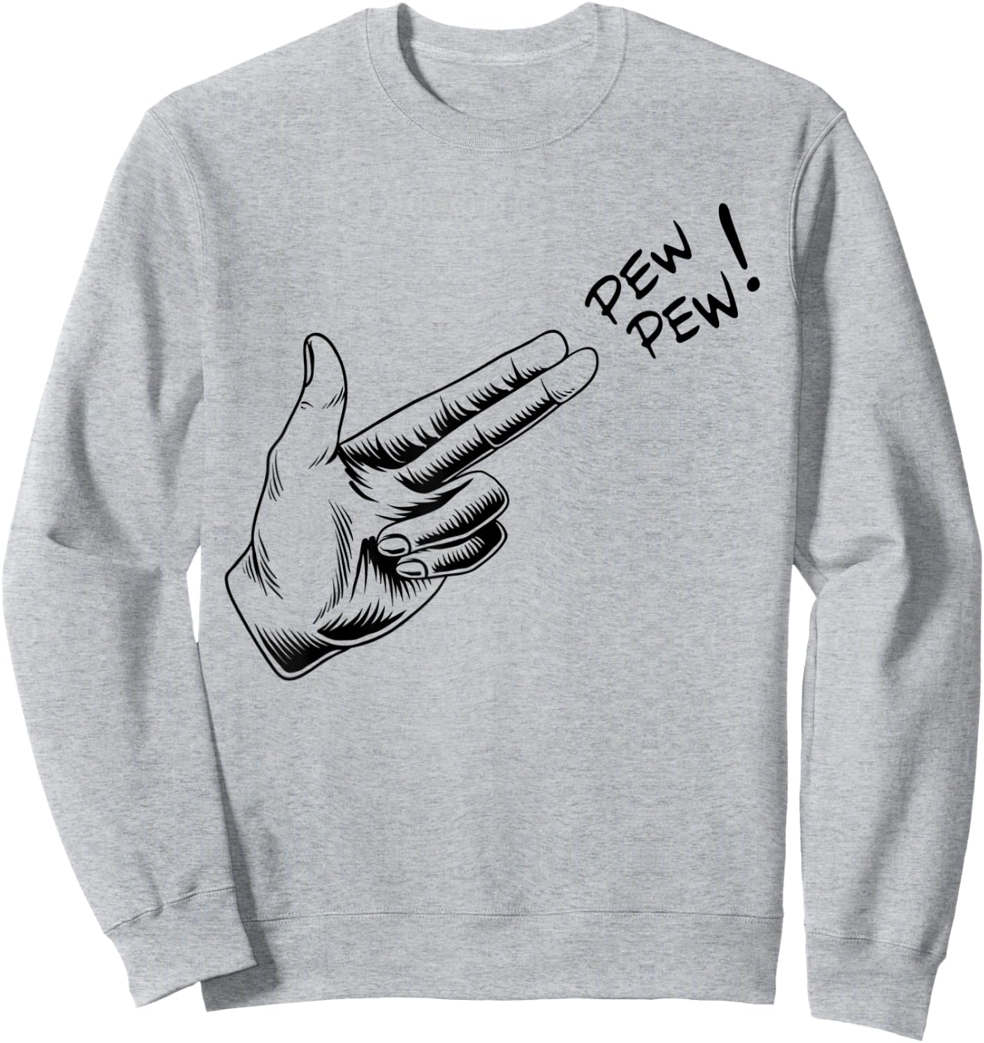 Hand Hands Pew Gun Line Art Scatch Lined Halloween Costume Sweatshirt - Sweatshirt | Ash