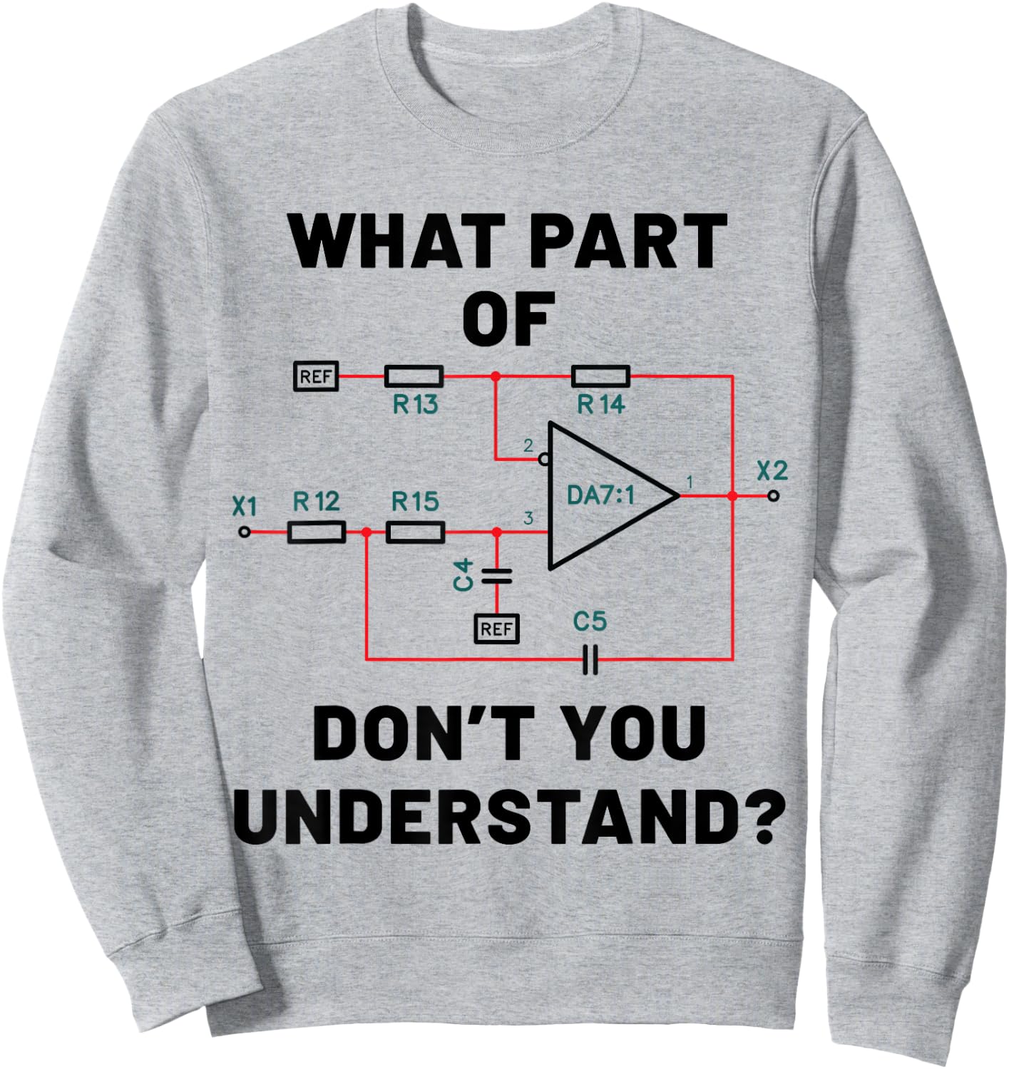 Electronic diagram Electrical engineer funny Gift Sweatshirt - Sweatshirt | Ash