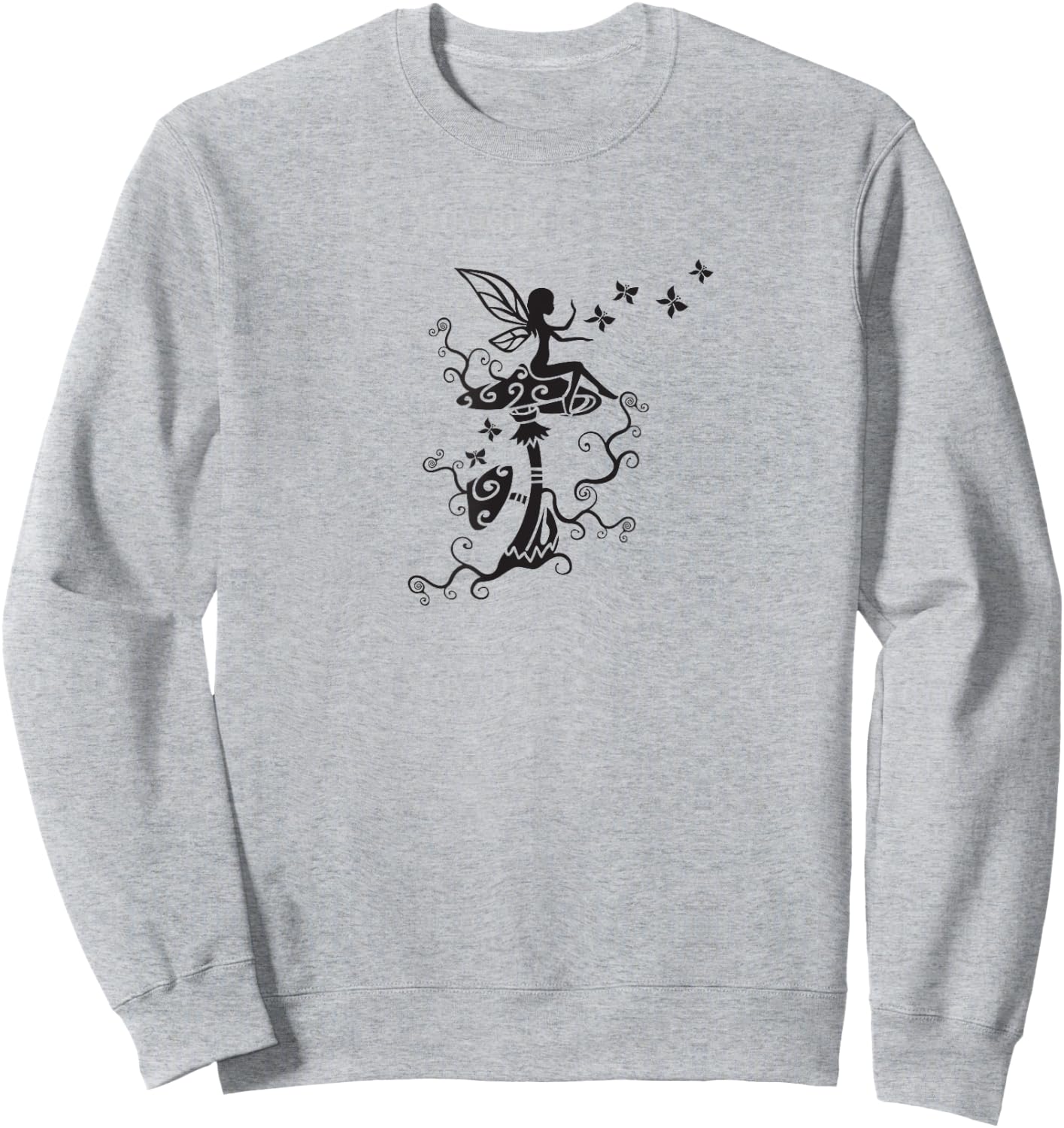 Fairy butterflies mushrooms elf magic Wicca nature mythology Sweatshirt - Sweatshirt | Ash
