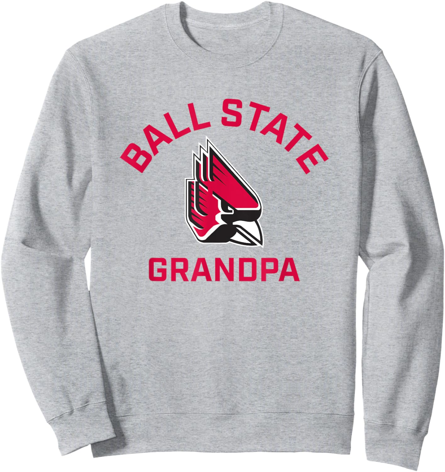 Ball State University Cardinals Arched Grandpa Sweatshirt - Sweatshirt | Ash