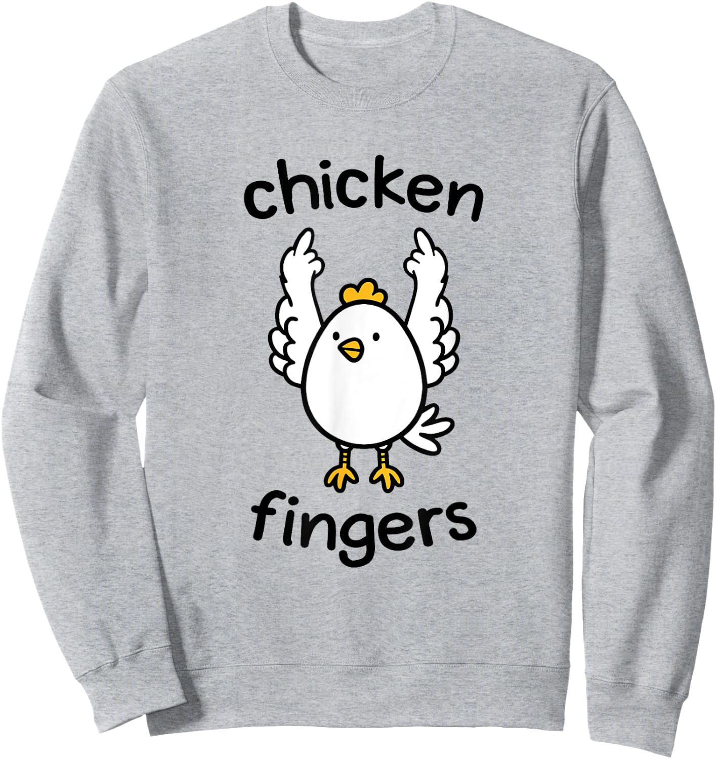 Chicken fingers - funny chicken flipping the bird Sweatshirt - Sweatshirt | Ash