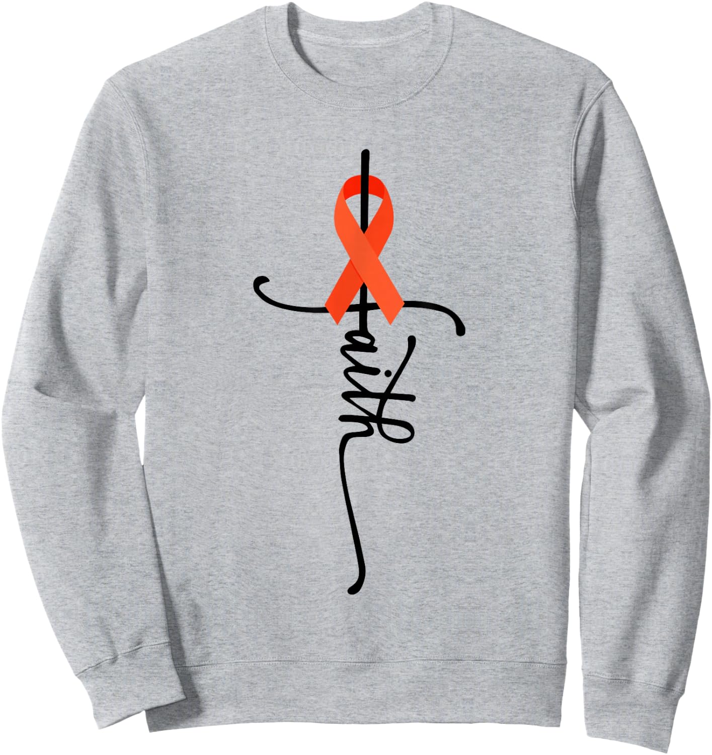 Leukemia Cancer Faith Leukemia Cancer Awareness Sweatshirt - Sweatshirt | Ash