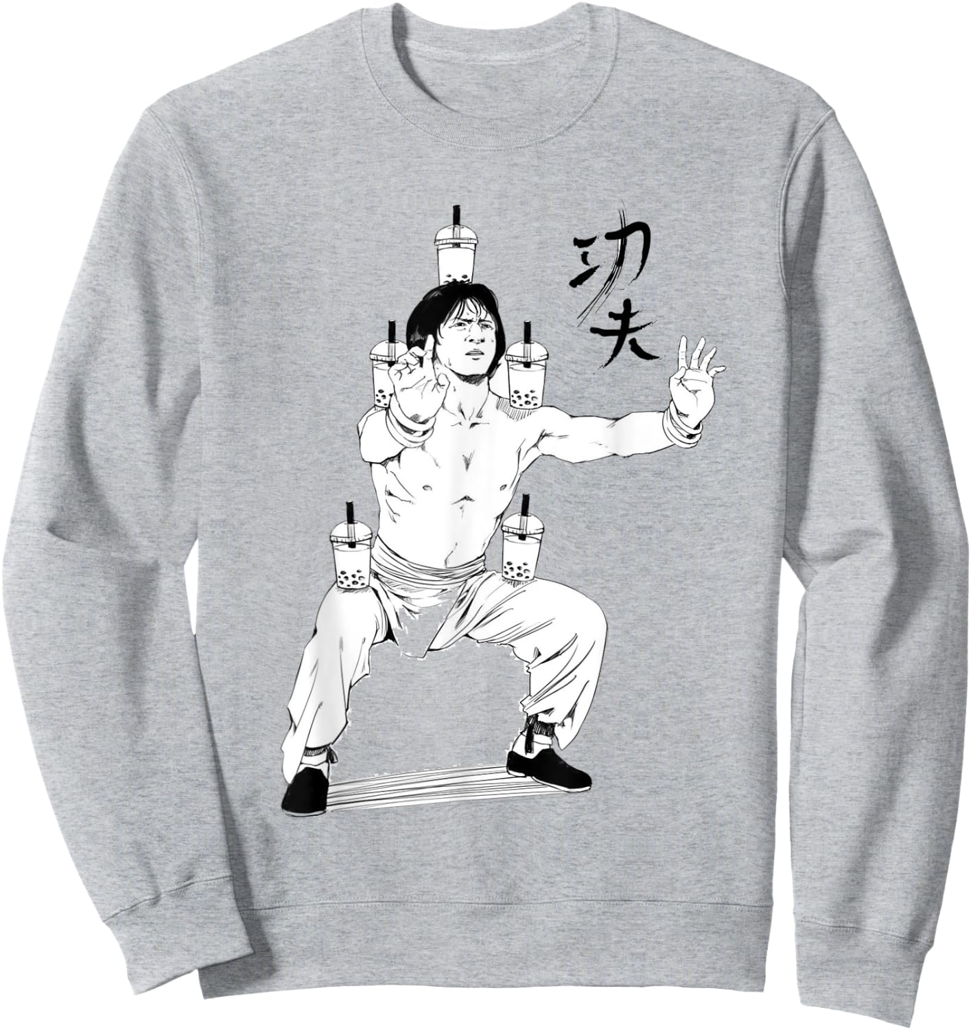 Kung Fu Horse Stance Train Hard Sweatshirt - Sweatshirt | Ash