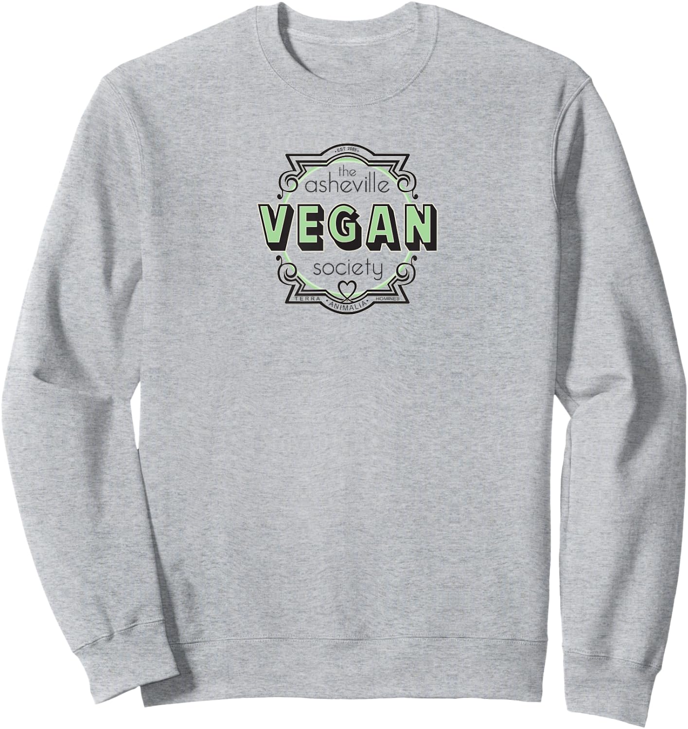 Asheville Vegan Society Logo AVL AVS Sweatshirt - Sweatshirt | Ash