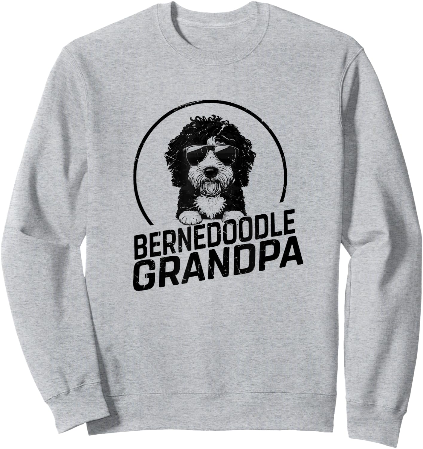 Bernedoodle Dog Grandpa Grand Paw Dog Lover Gifts Men Father Sweatshirt - Sweatshirt | Ash