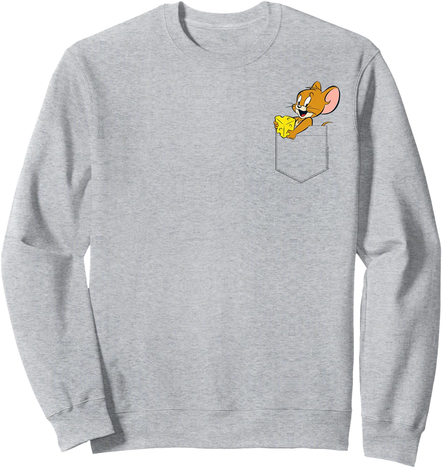 Tom and Jerry Faux Pocket Jerry Sweatshirt - Sweatshirt | Ash