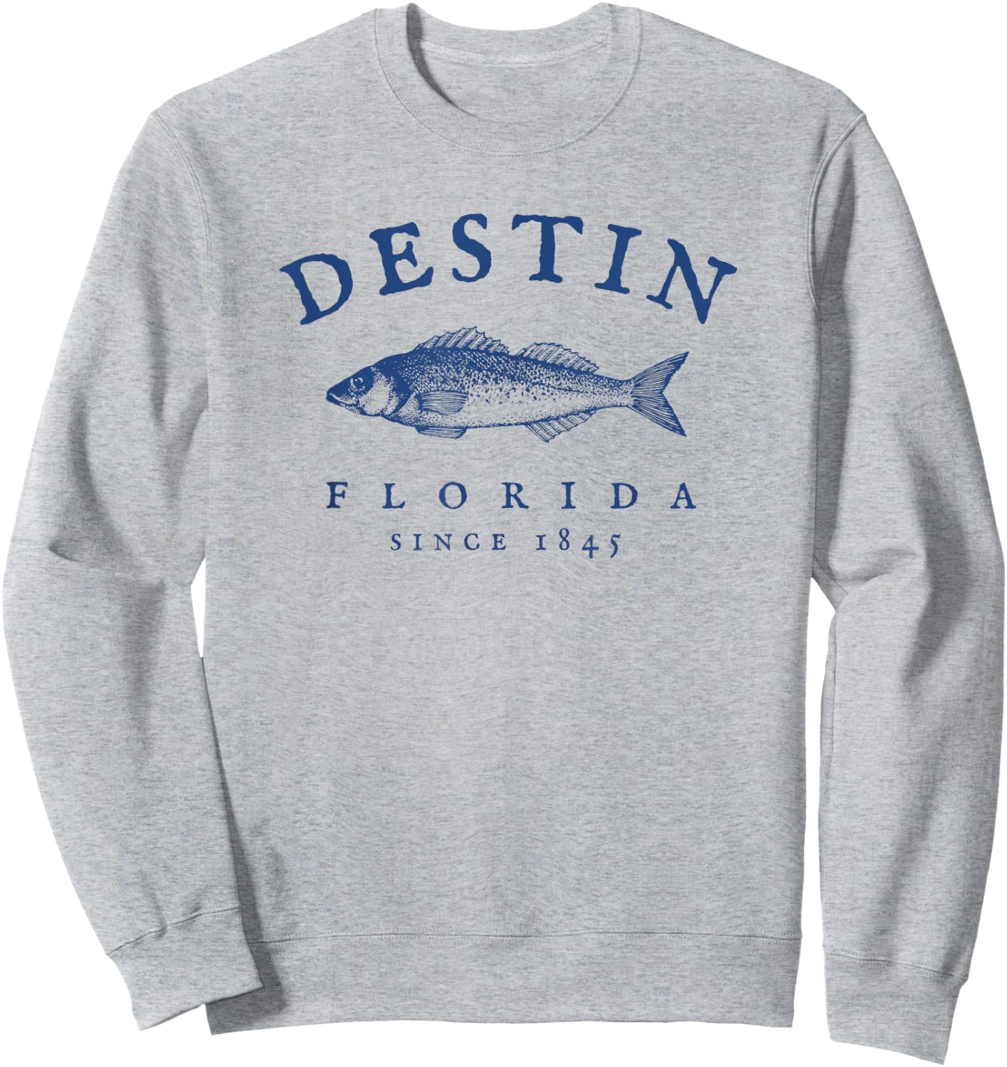 Destin Florida Vacation Fishing Sweatshirt - Sweatshirt | Ash