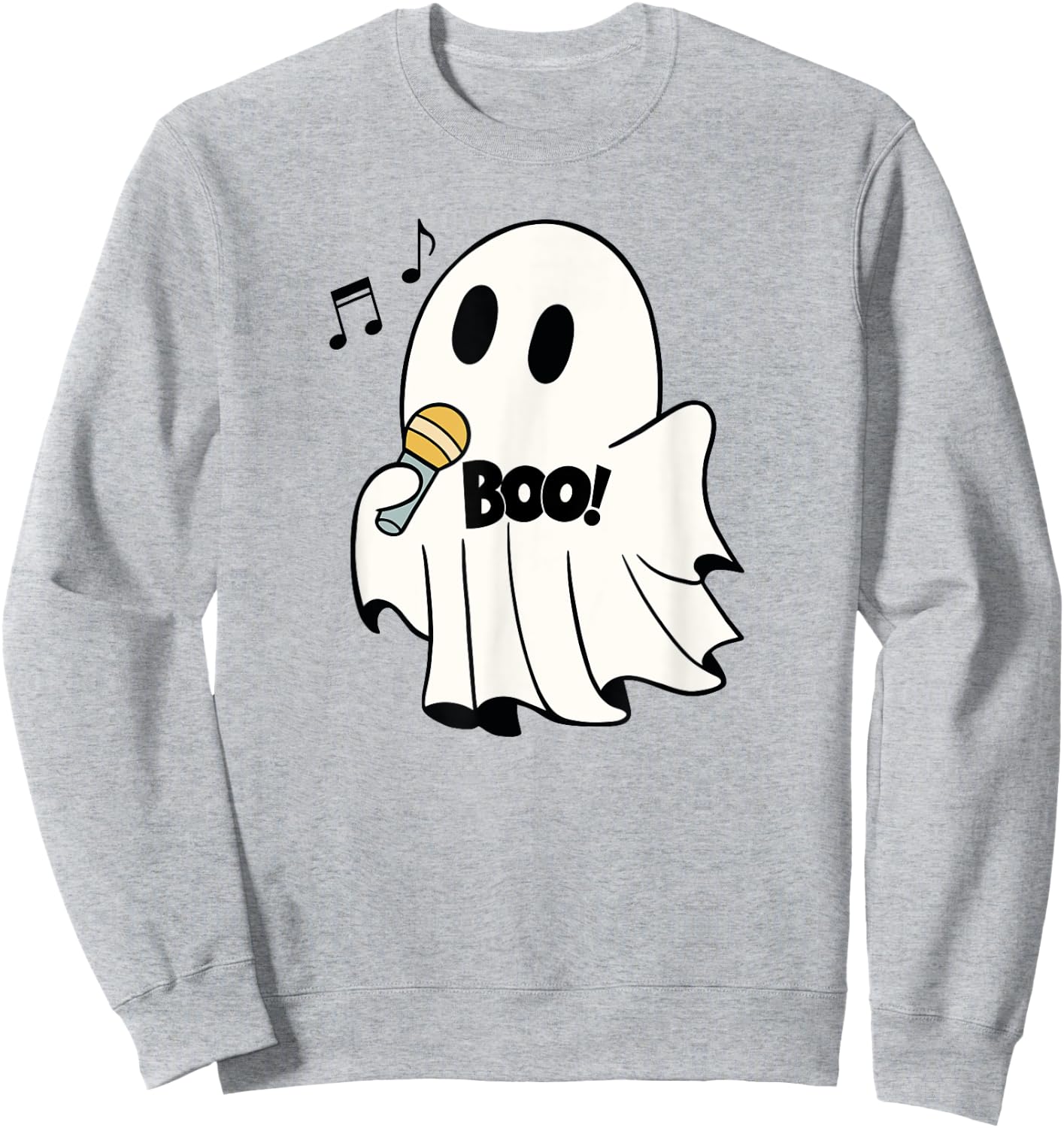 Halloween Karaoke Ghost Boo For Trick-or-treating Singer Sweatshirt - Sweatshirt | Ash