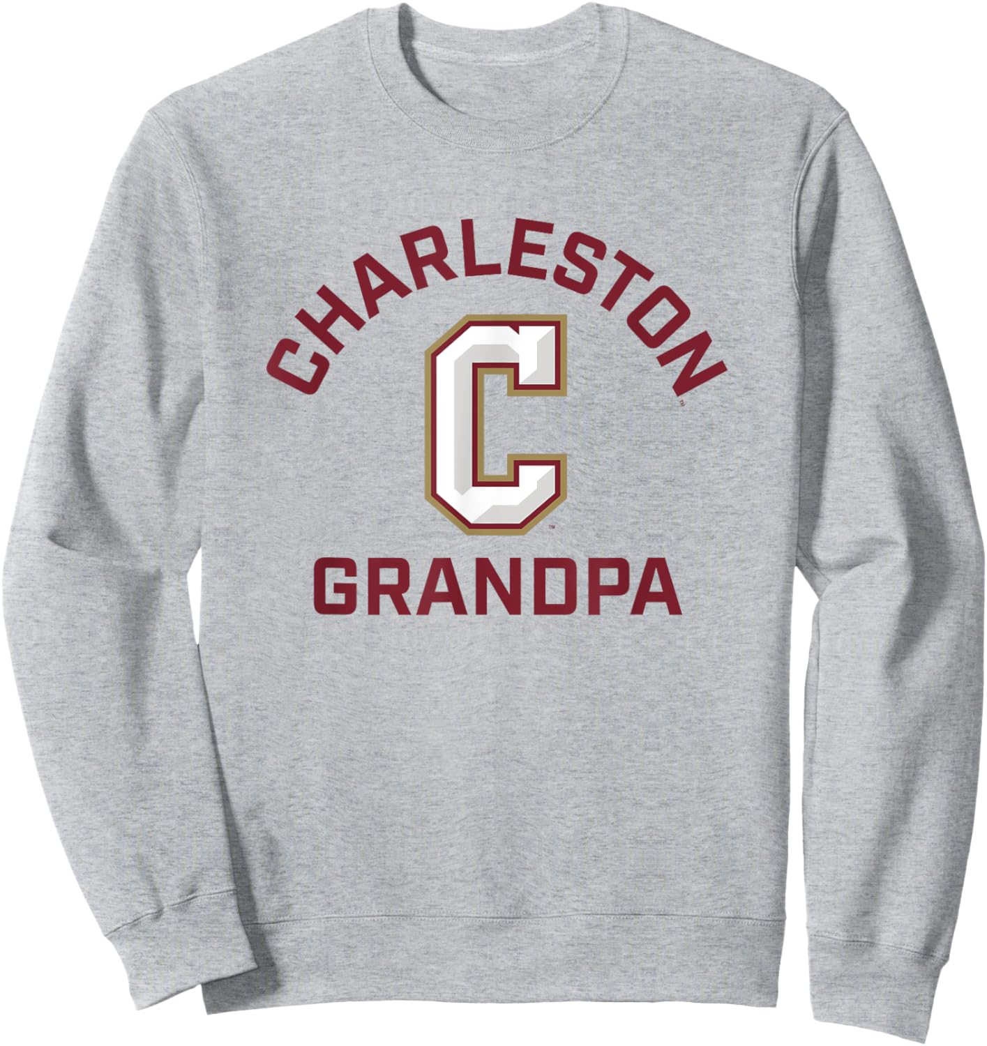 College of Charleston Cougars Arched Grandpa Sweatshirt - Sweatshirt | Ash