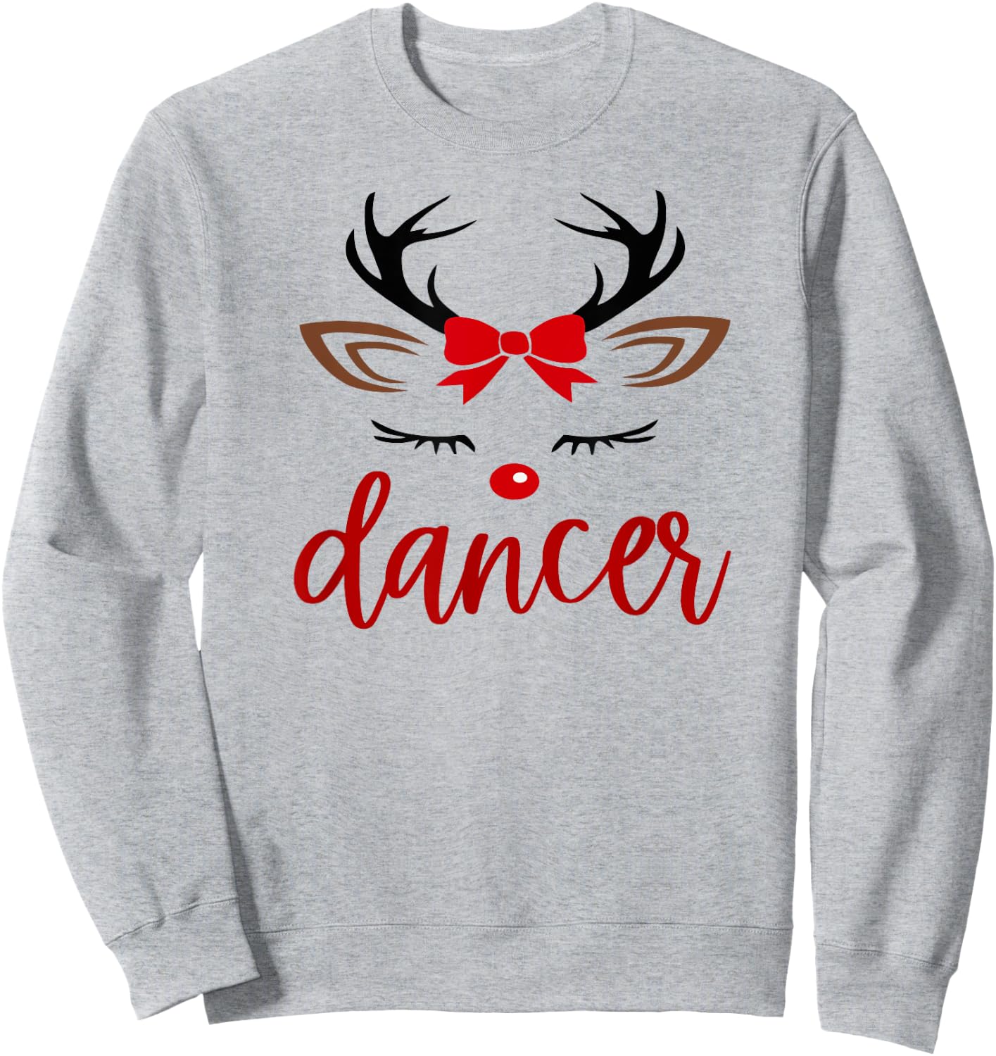 Christmas Girl Reindeer Family Dancer Sweatshirt - Sweatshirt | Ash