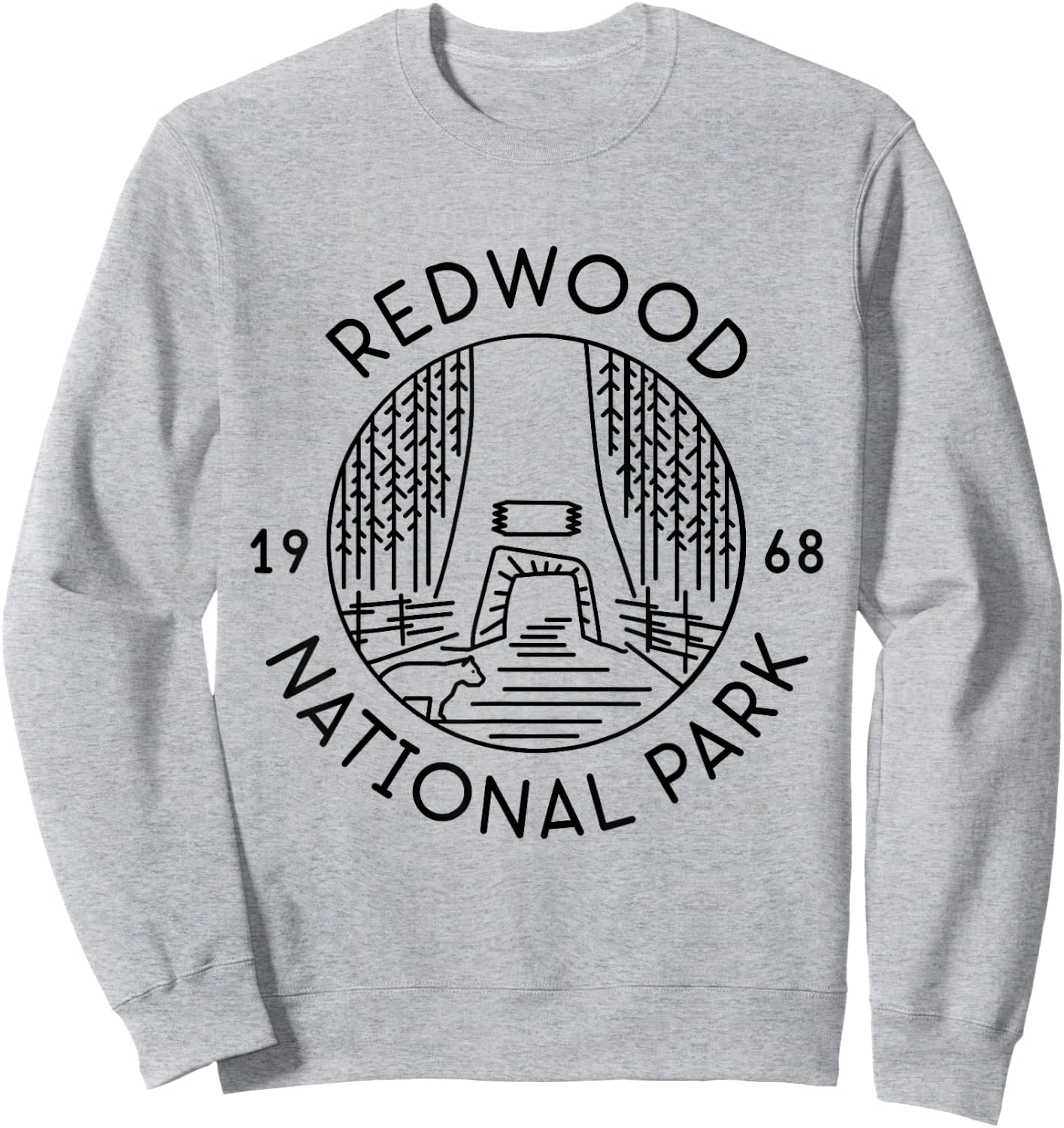 Redwood National Park 1968 California Del Norte Humboldt Sweatshirt - Sweatshirt | Ash