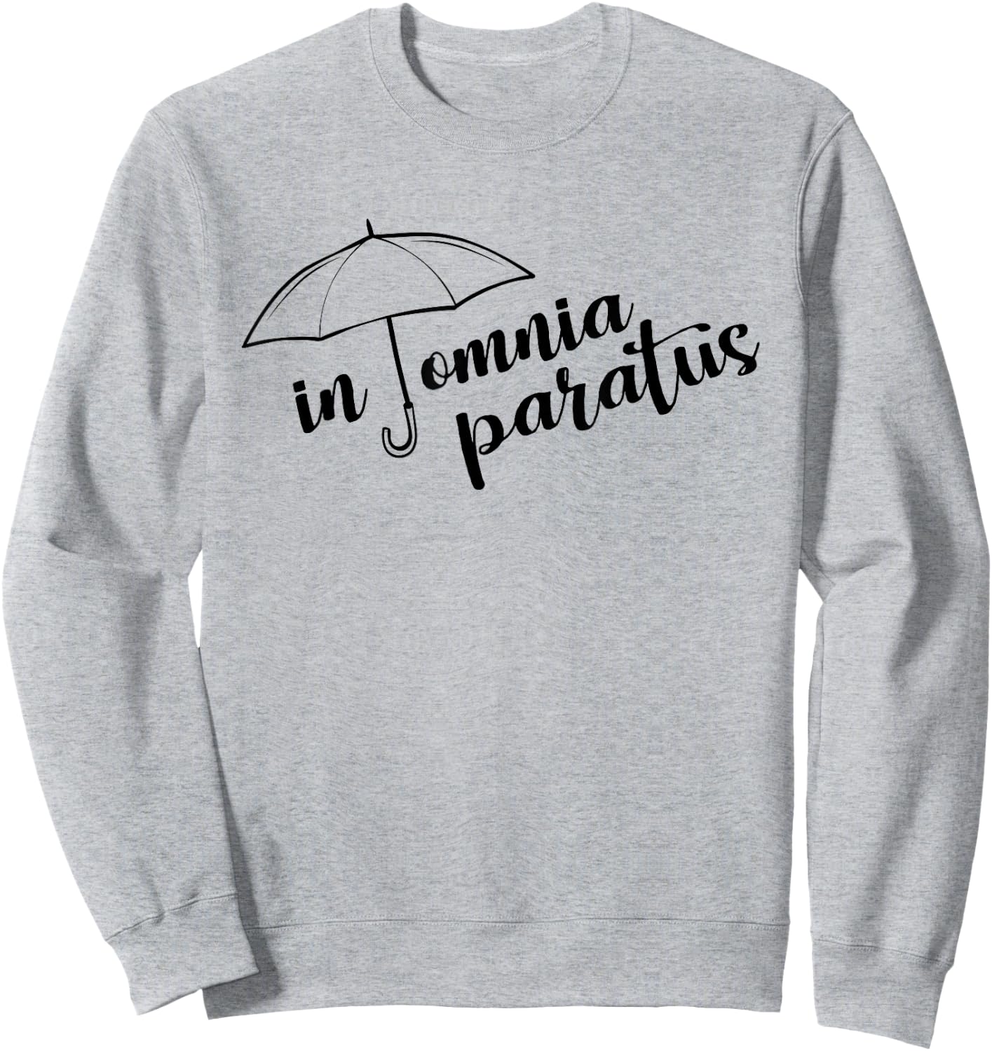 In Omnia Paratus Umbrella Women's Grey Classic Fit Sweatshirt - Sweatshirt | Ash