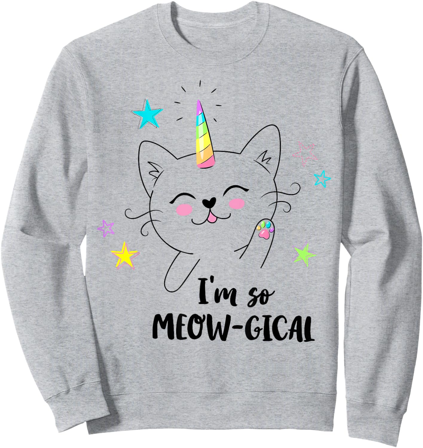 Caticorn cute kitty kids I'm so meow-gical funny cat unicorn Sweatshirt - Sweatshirt | Ash