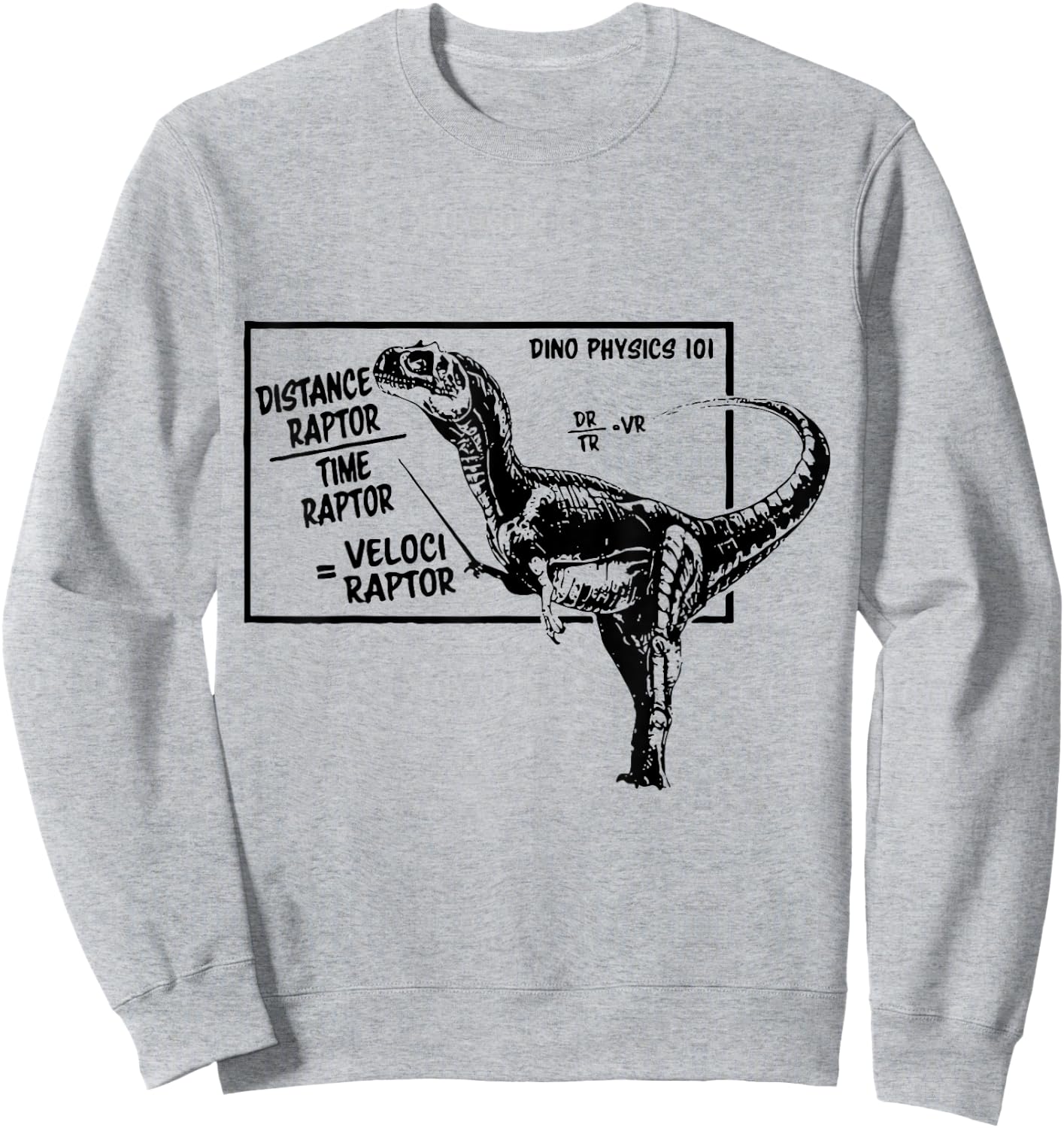 Distanceraptor / Timeraptor = Velociraptor Mathematics Physics Sweatshirt - Sweatshirt | Ash