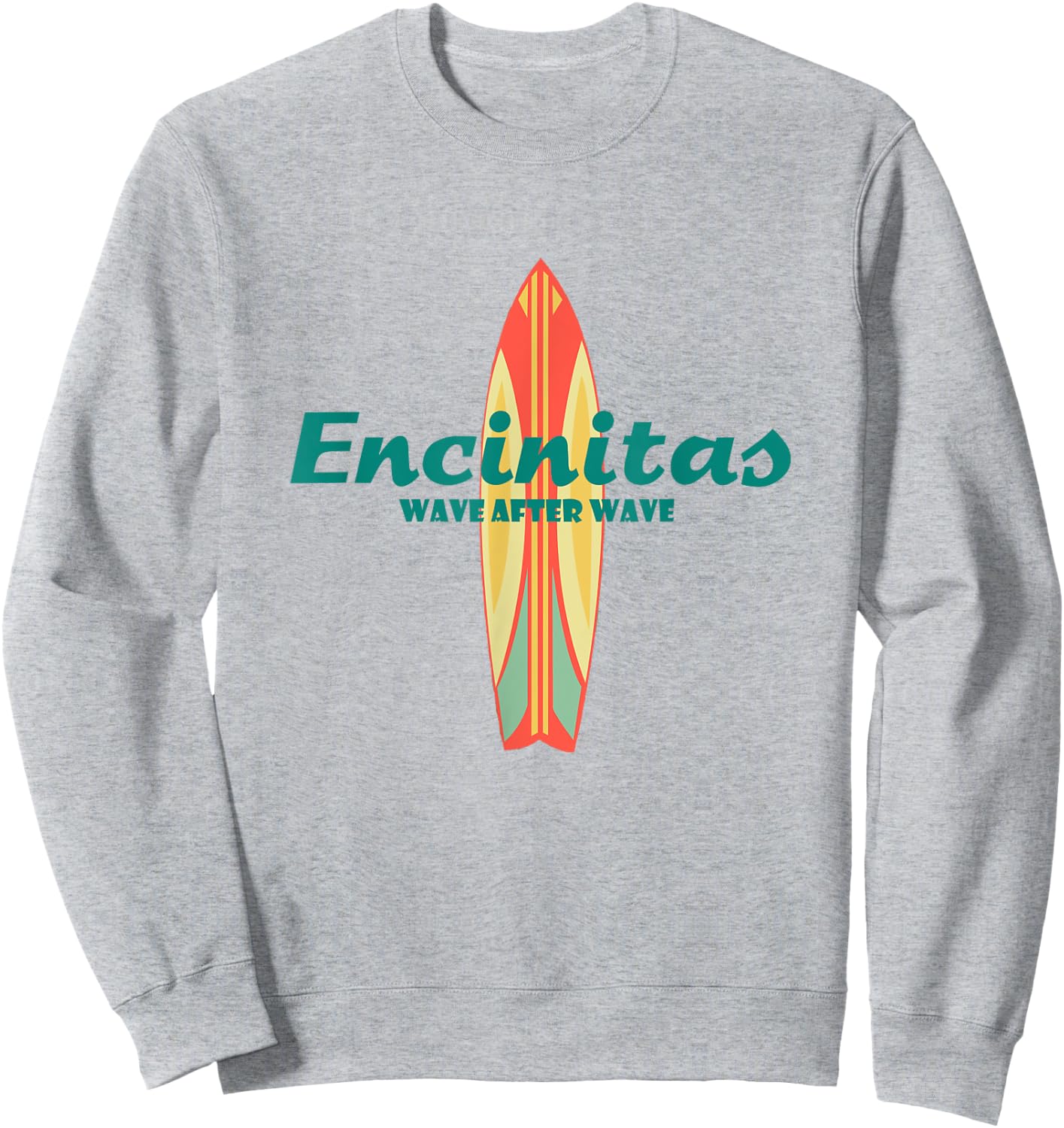 Encinitas Souvenir Retro Beach Vintage California Gifts Sweatshirt - Sweatshirt | Ash