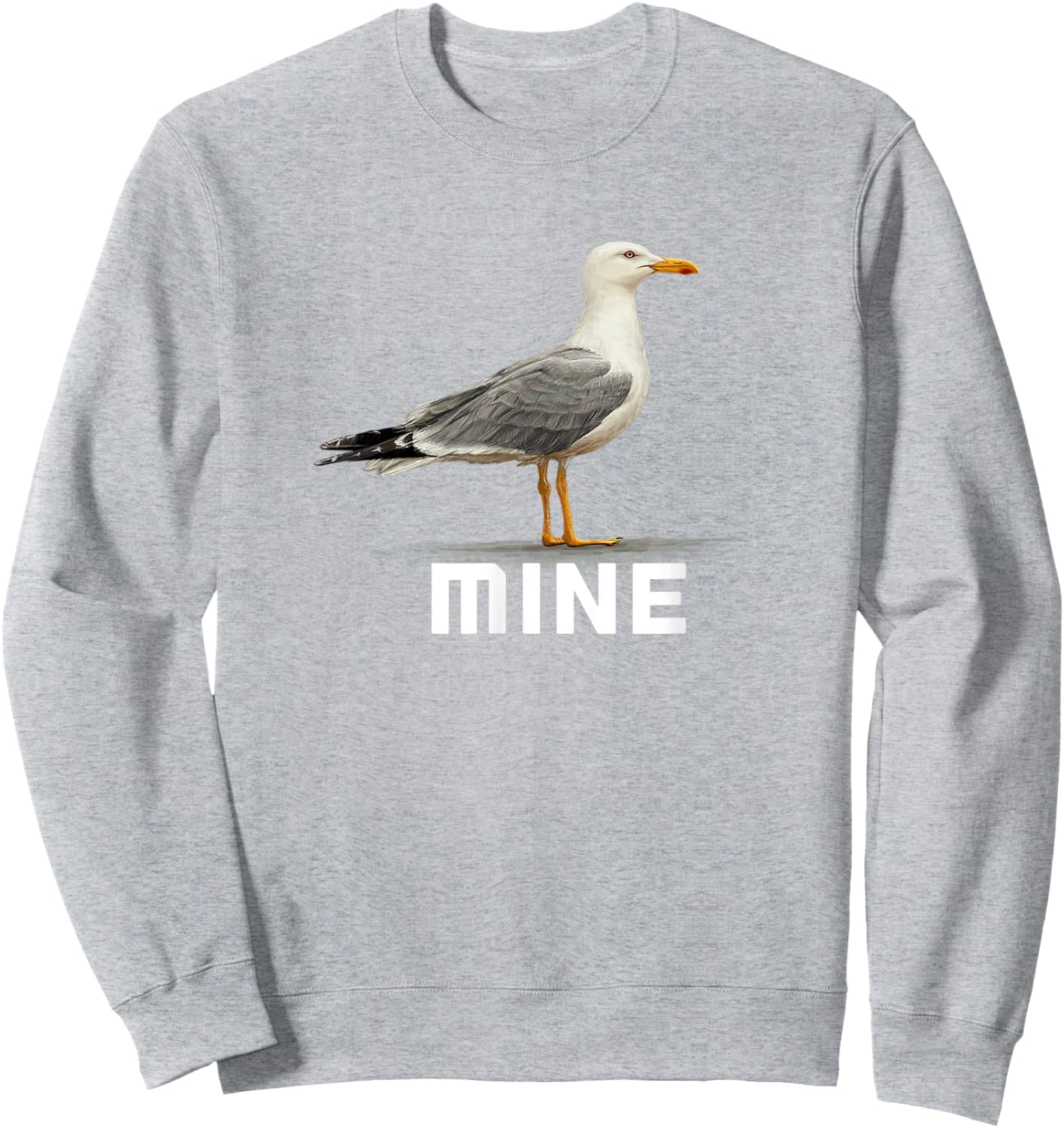Seagull Mine Funny Ocean Chicken Design Sweatshirt - Sweatshirt | Ash