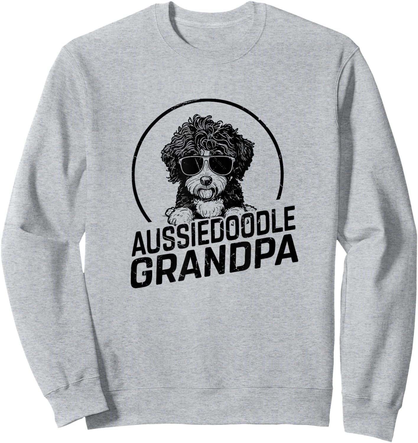 Aussiedoodle Dog Grandpa Grand Paw Dog Lover Gifts Men Dad Sweatshirt - Sweatshirt | Ash