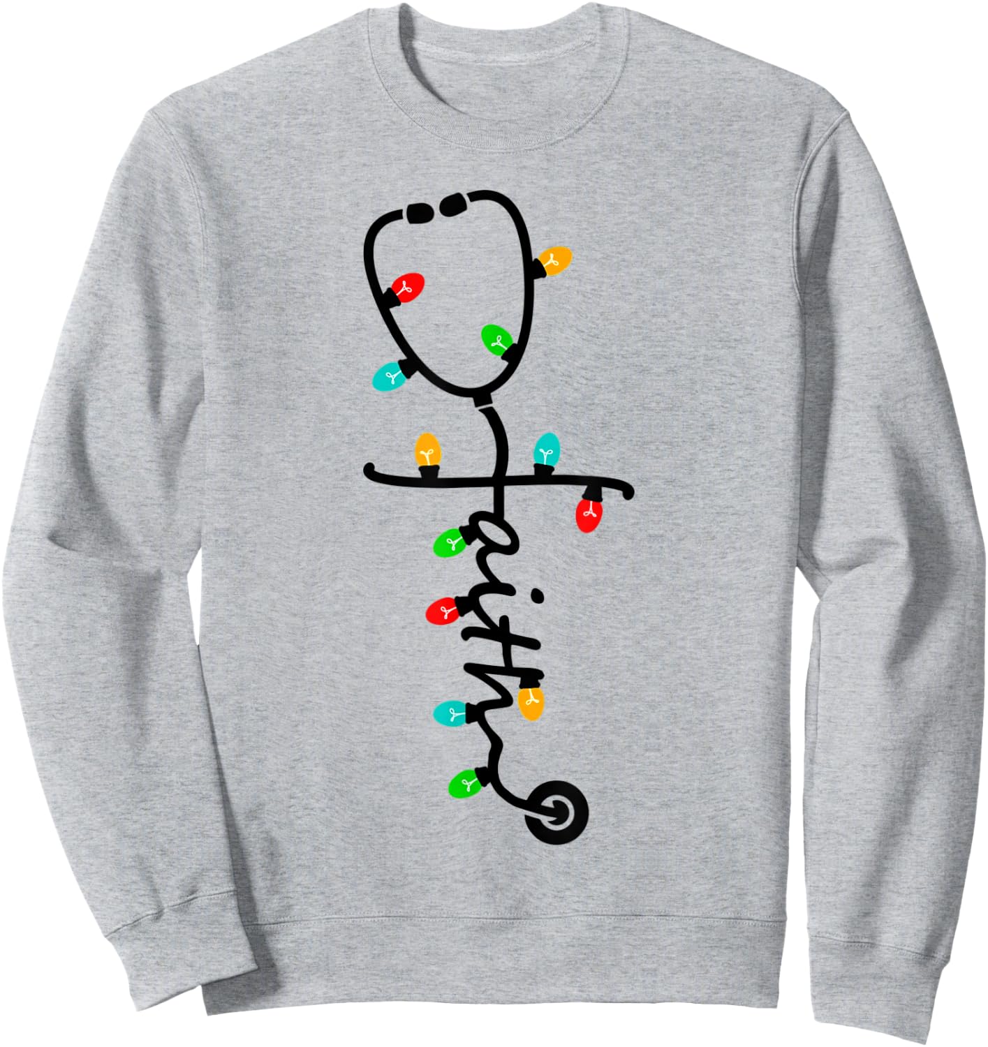 Nurse Gift Nursing Christ Christmas Xmas Lights Sweatshirt - Sweatshirt | Ash