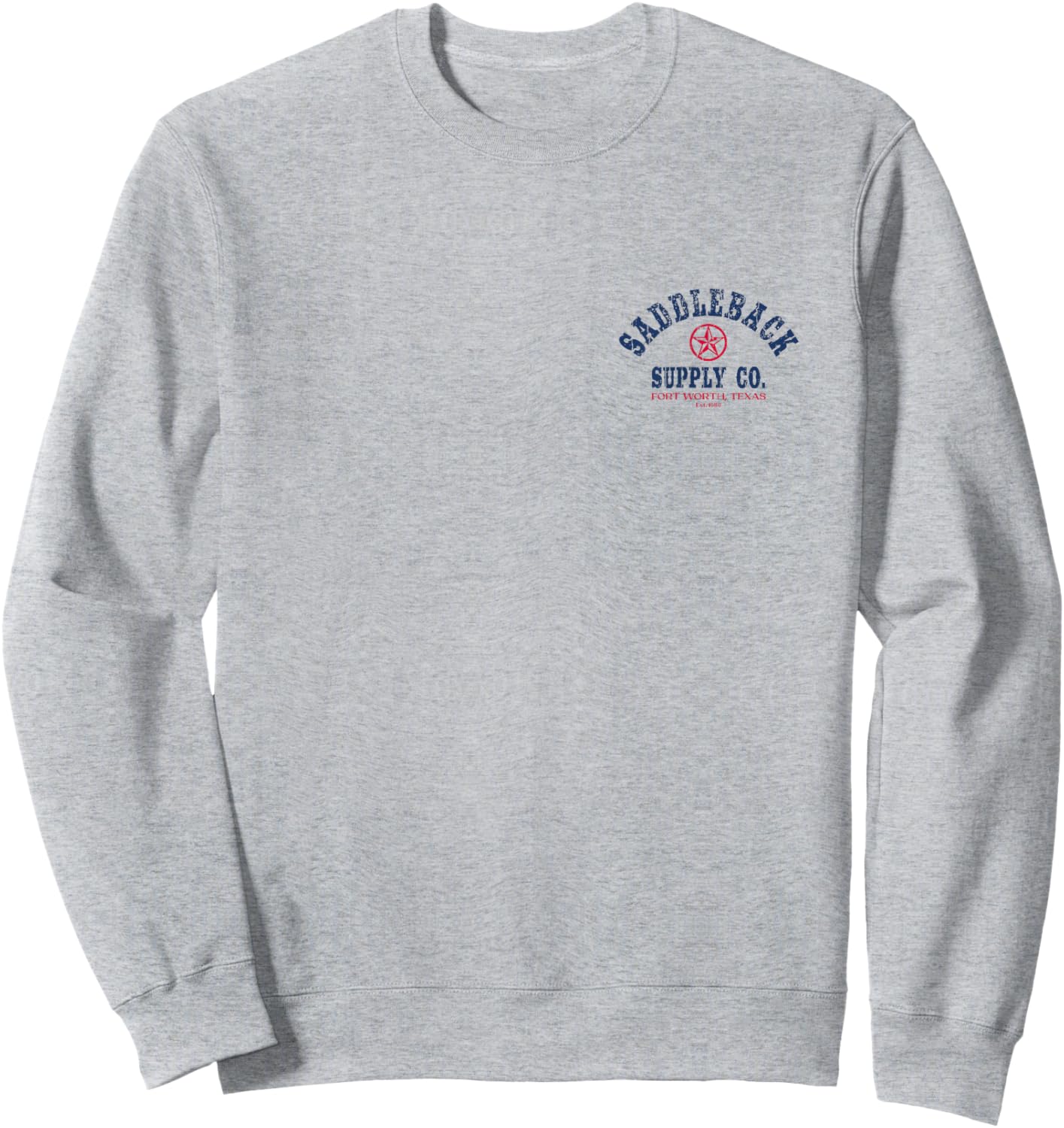 Saddleback Texas Lone Star - Red White and Blue Logo Graphic Sweatshirt - Sweatshirt | Ash