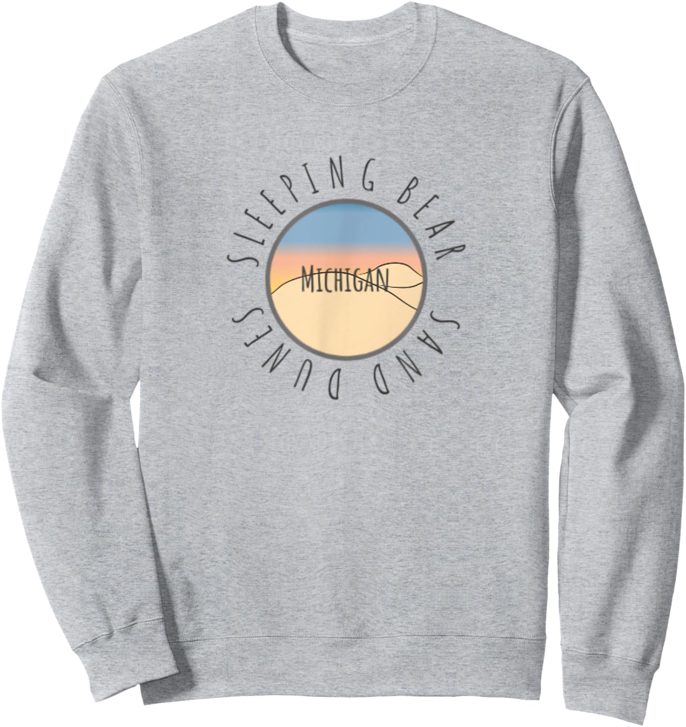Michigan Michigander Great Lakes Sleeping Bear Sand Dunes Sweatshirt - Sweatshirt | Ash