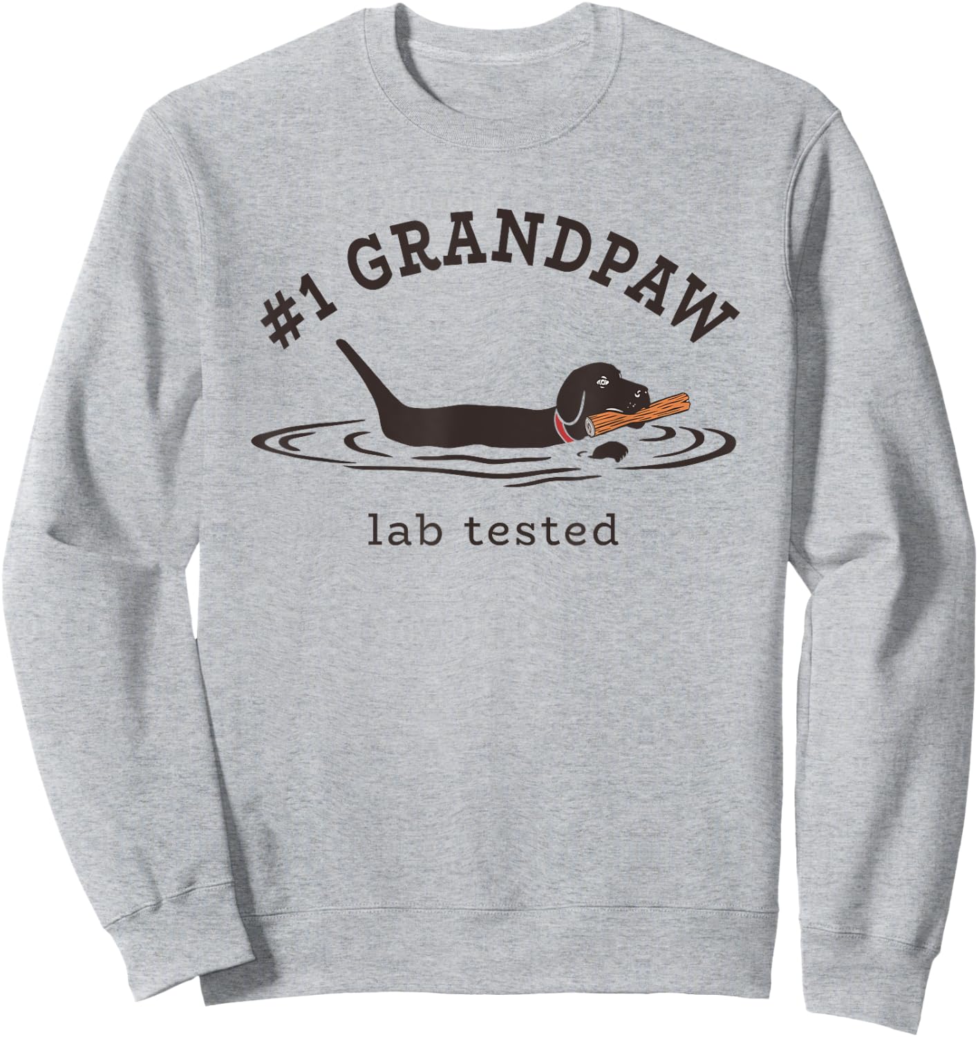 #1 Grandpaw Lab Tested Pun - Labrador Retriever Grandpa Sweatshirt - Sweatshirt | Ash