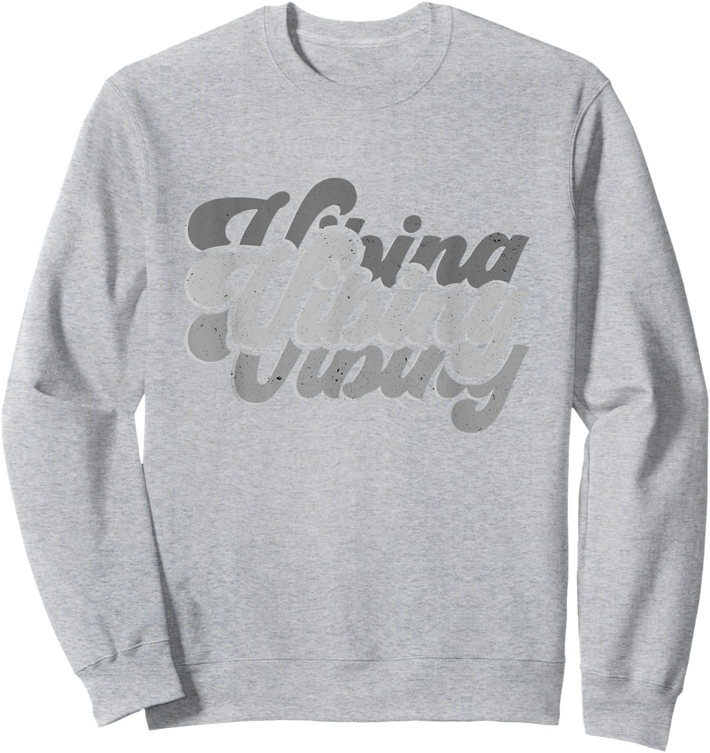 Vibing on All Blue Color Graphic Sweatshirt - Sweatshirt | Ash