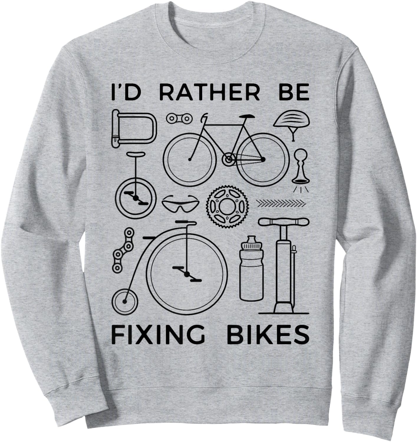 Fun Bicycle Mechanic Rather Be Fixing Bikes Sweatshirt - Sweatshirt | Ash