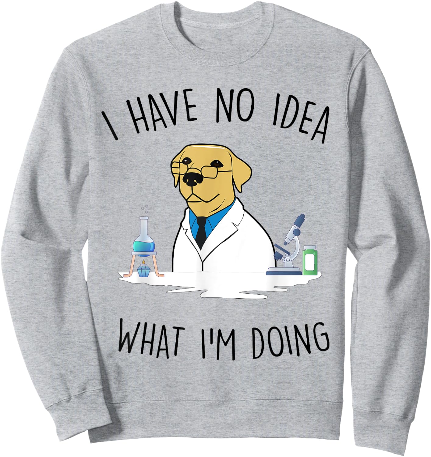 Laboratory Retriever Golden Chemistry Laboratory Sweatshirt - Sweatshirt | Ash