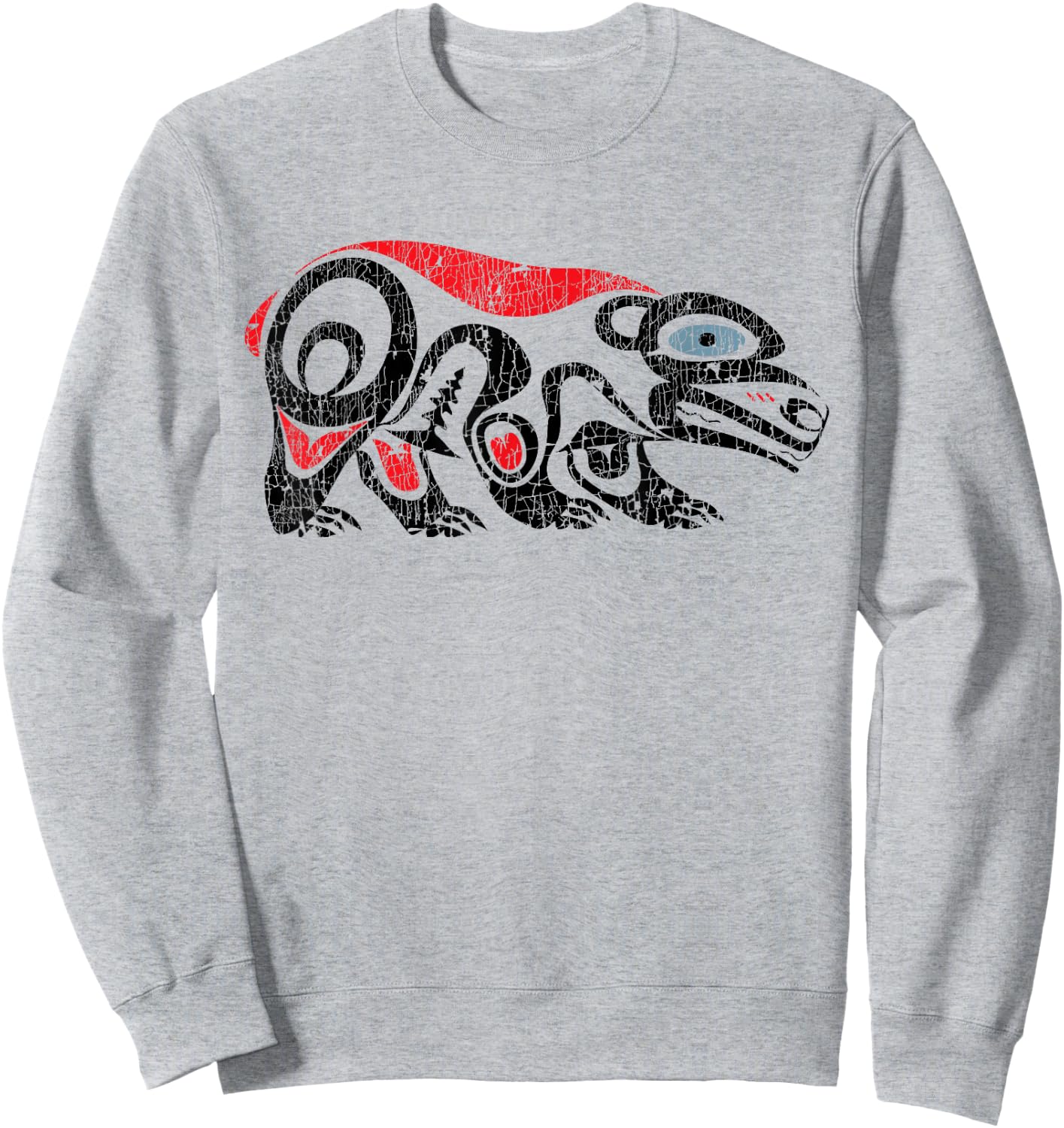 Alaska Native American Art Tlingit Tribal Bear vintage Sweatshirt - Sweatshirt | Ash