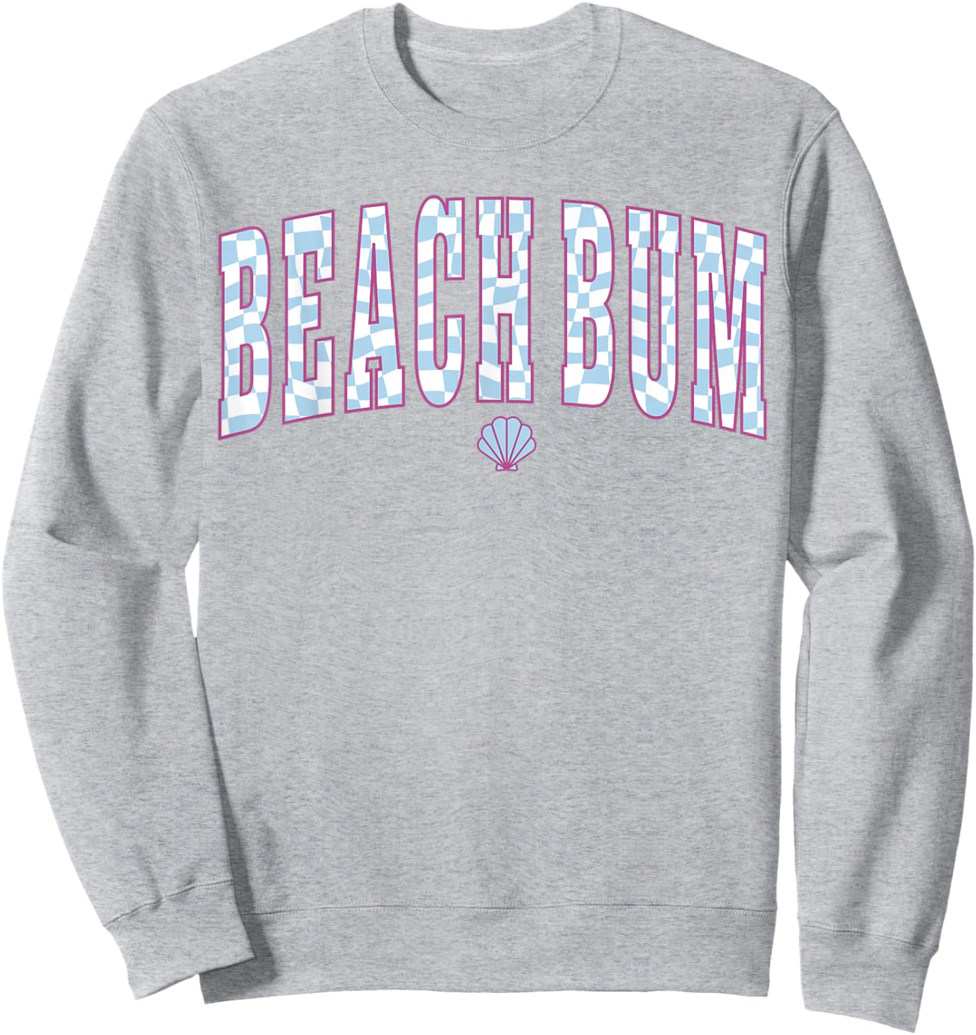 Beach Bum Ocean Checkerboard Coastal Summer Beachy Babe Sweatshirt - Sweatshirt | Ash