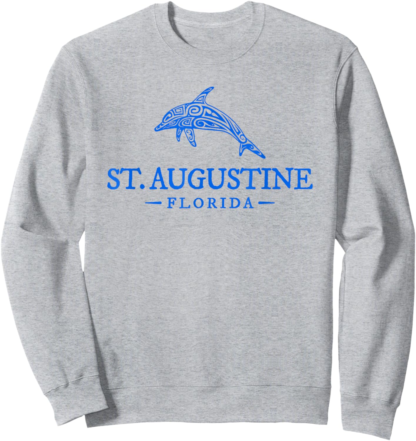 St. Augustine Florida Dolphin Women Beach Souvenir Sweatshirt - Sweatshirt | Ash