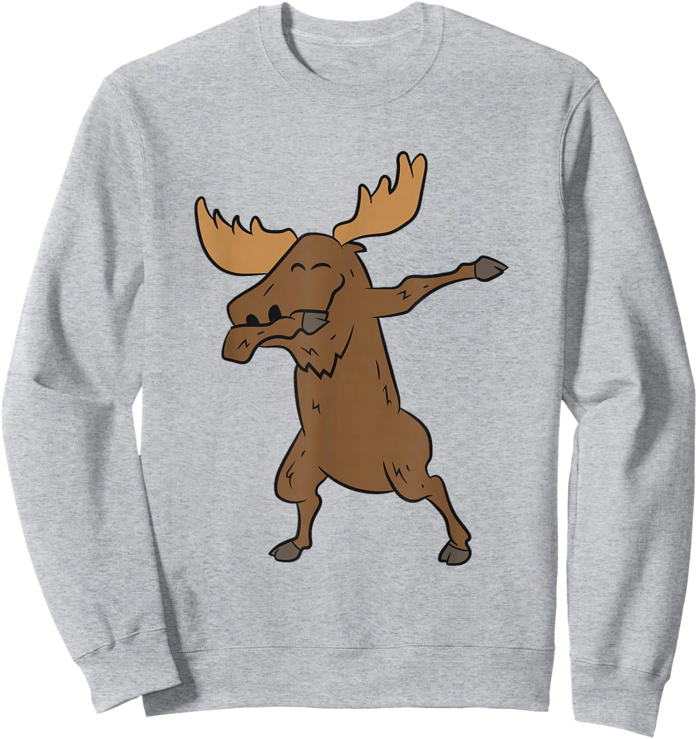 Dabing Moose Funny Canadian Moose Sweatshirt - Sweatshirt | Ash