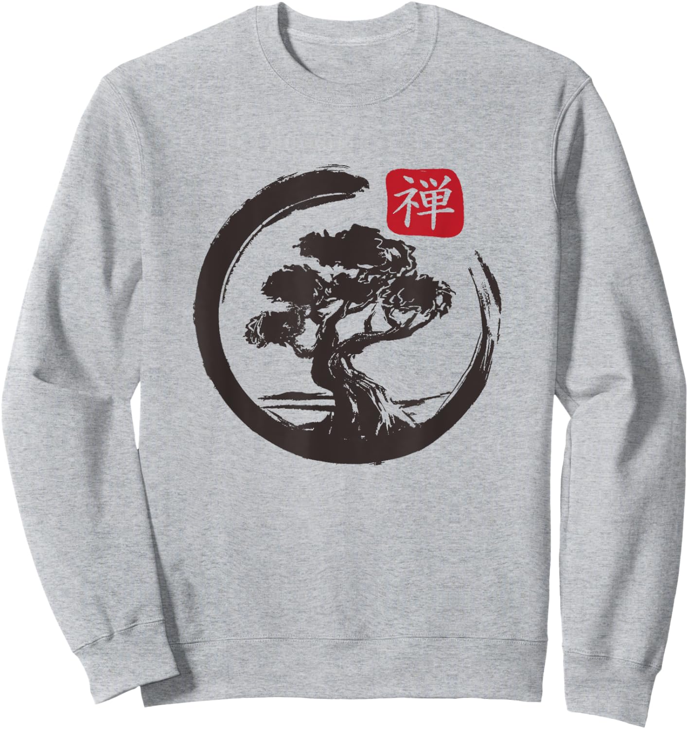 Bonsai Tree In Japanese Zen Buddhist Spiritual nature Sweatshirt - Sweatshirt | Ash
