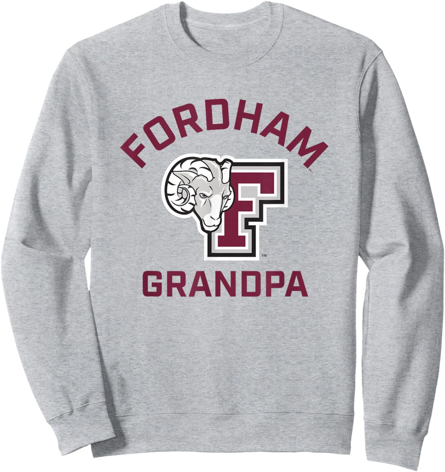 Fordham University Rams Arched Grandpa Sweatshirt - Sweatshirt | Ash