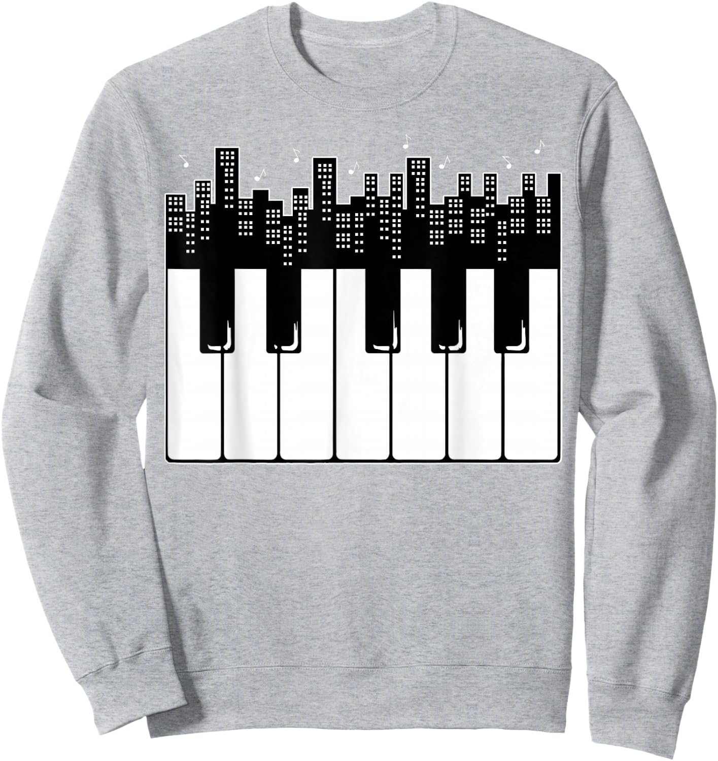 Piano Keyboard Skyline Pianist Music Friend Sweatshirt - Sweatshirt | Ash