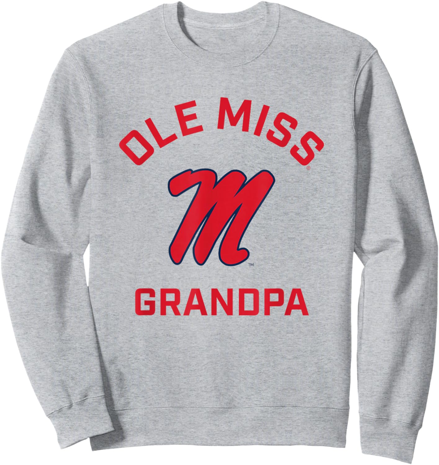 Ole Miss Rebels Arched Grandpa Sweatshirt - Sweatshirt | Ash