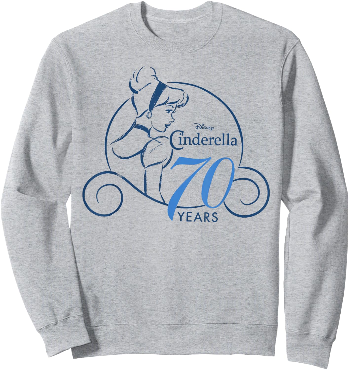Disney Cinderella 70th Anniversary Simple Logo Sweatshirt - Sweatshirt | Ash