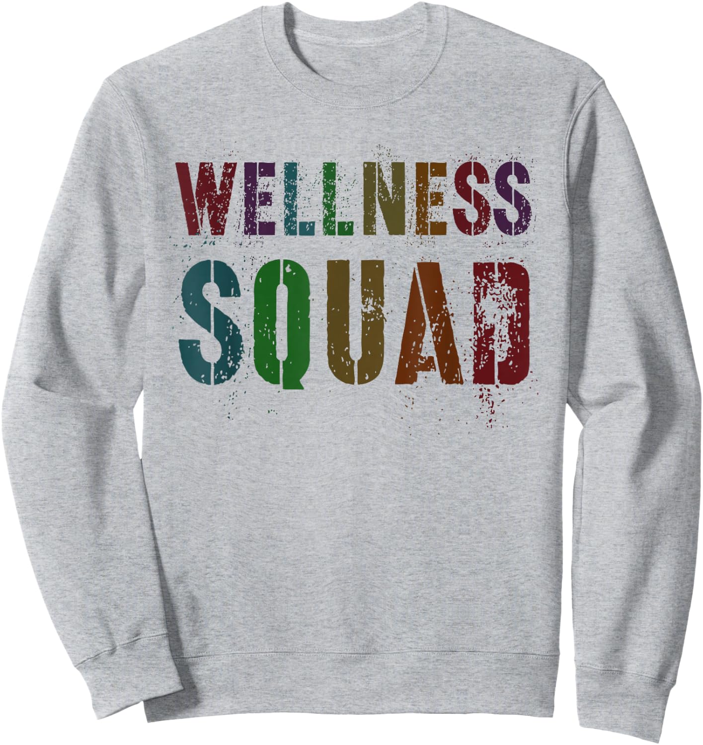 Vintage WELLNESS SQUAD Health Yoga Rocks Nurse Trainer Gym Sweatshirt - Sweatshirt | Ash